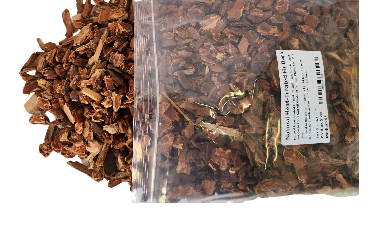 10 litres Orchid Bark- Natural Heat-Treated Fir Bark, Chunk Bark/Bark Nugget for Orchid Soil and All Kinds of Tropical Plants Soil Mix (Medium Size 10L)