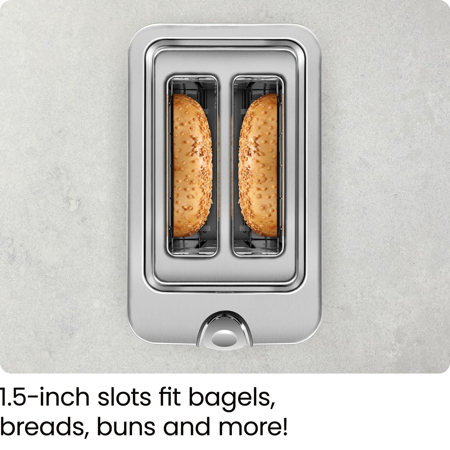 Chefman 2-Slice Digital Toaster, Pop-Up, Stainless Steel, Extra-Wide Slots For Bagels, Defrost, Reheat, Cancel Functions, Removable Crumb Tray, Stainless Steel - Digital