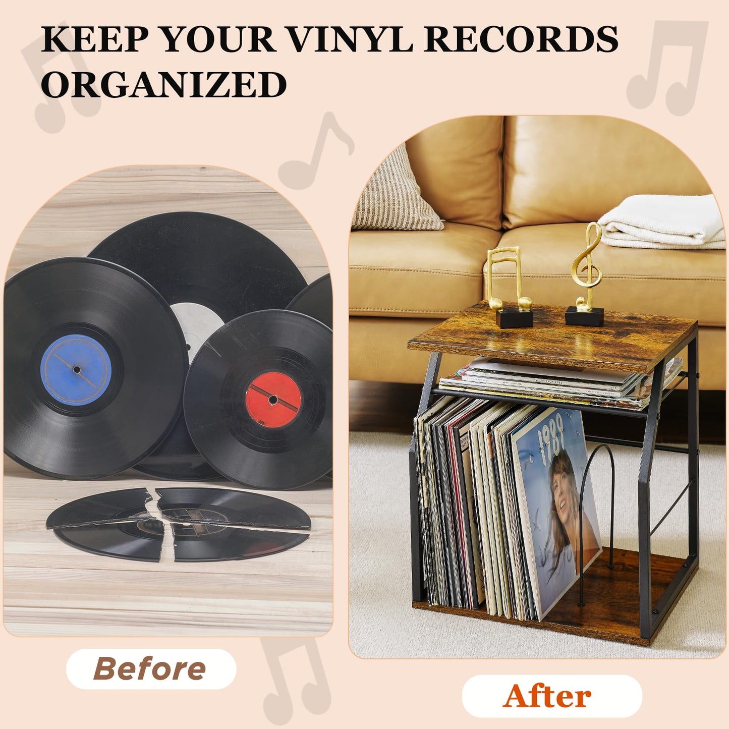 YIYYZI Vinyl Record Storage Holder rack