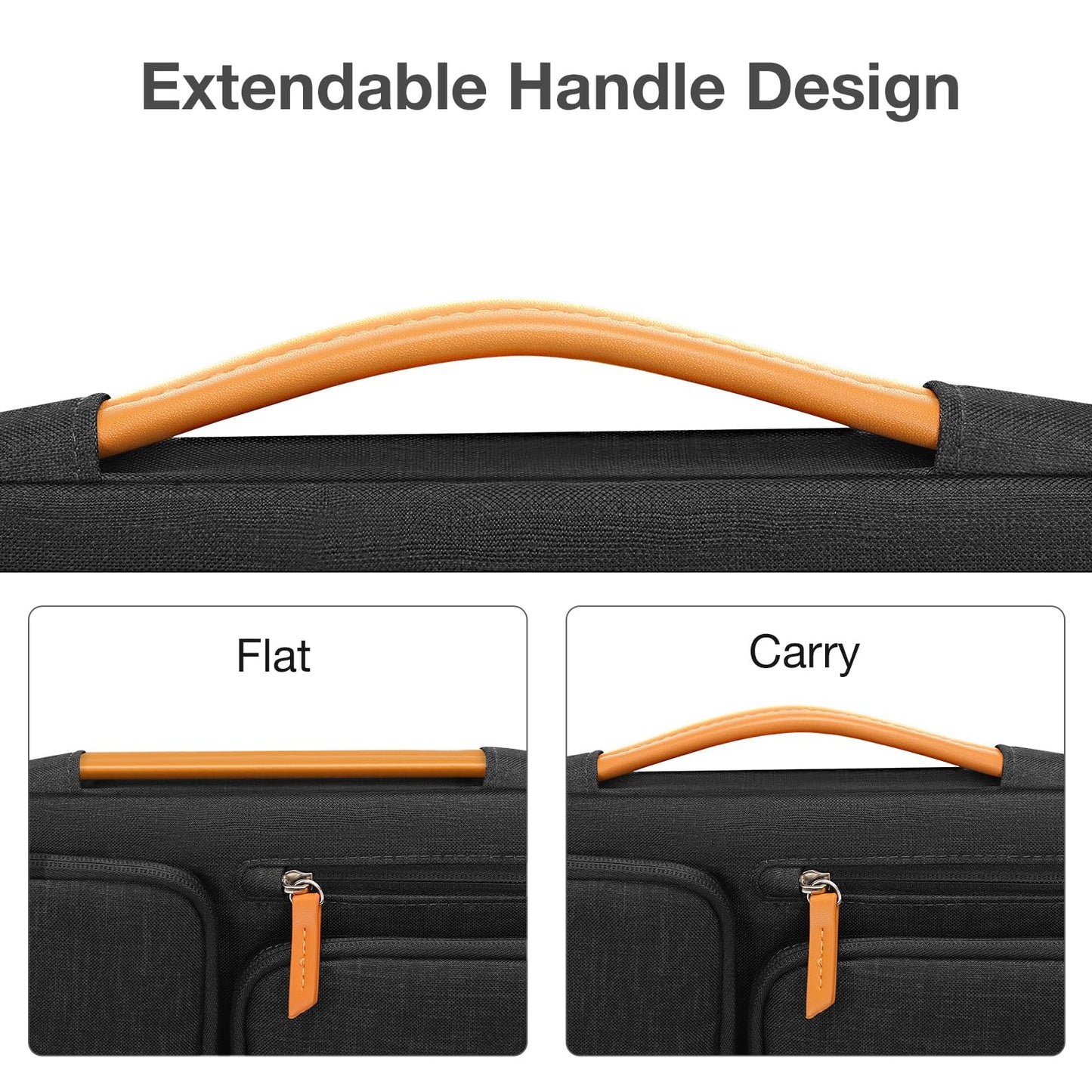 MOSISO 360 Protective Laptop Case 13.3 inch, 13-13.3 inch Laptop Sleeve Compatible with MacBook Air/Pro 13 / Pro 14,HP Dell Acer ASUS,Side Open Carrying Case with 4 Zipper Pockets&Handle, Black