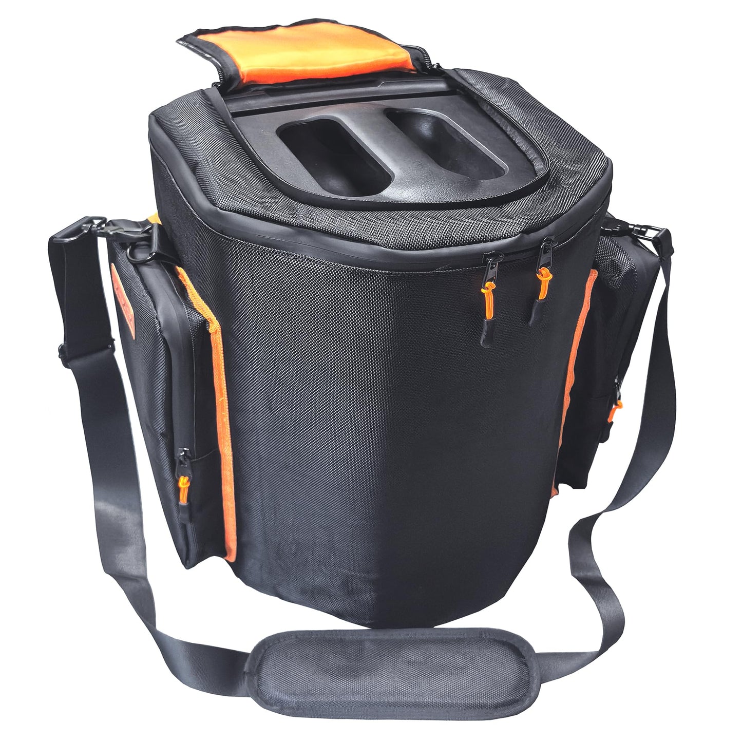 Shoulder Bag Travel Case for EON ONE Compact All-in-1 Personal PA System Portable Speaker w/Pockets for Microphone, Transmitter, Tablet, Power Cord, Spare Battery Accessories(Nylon Bag)