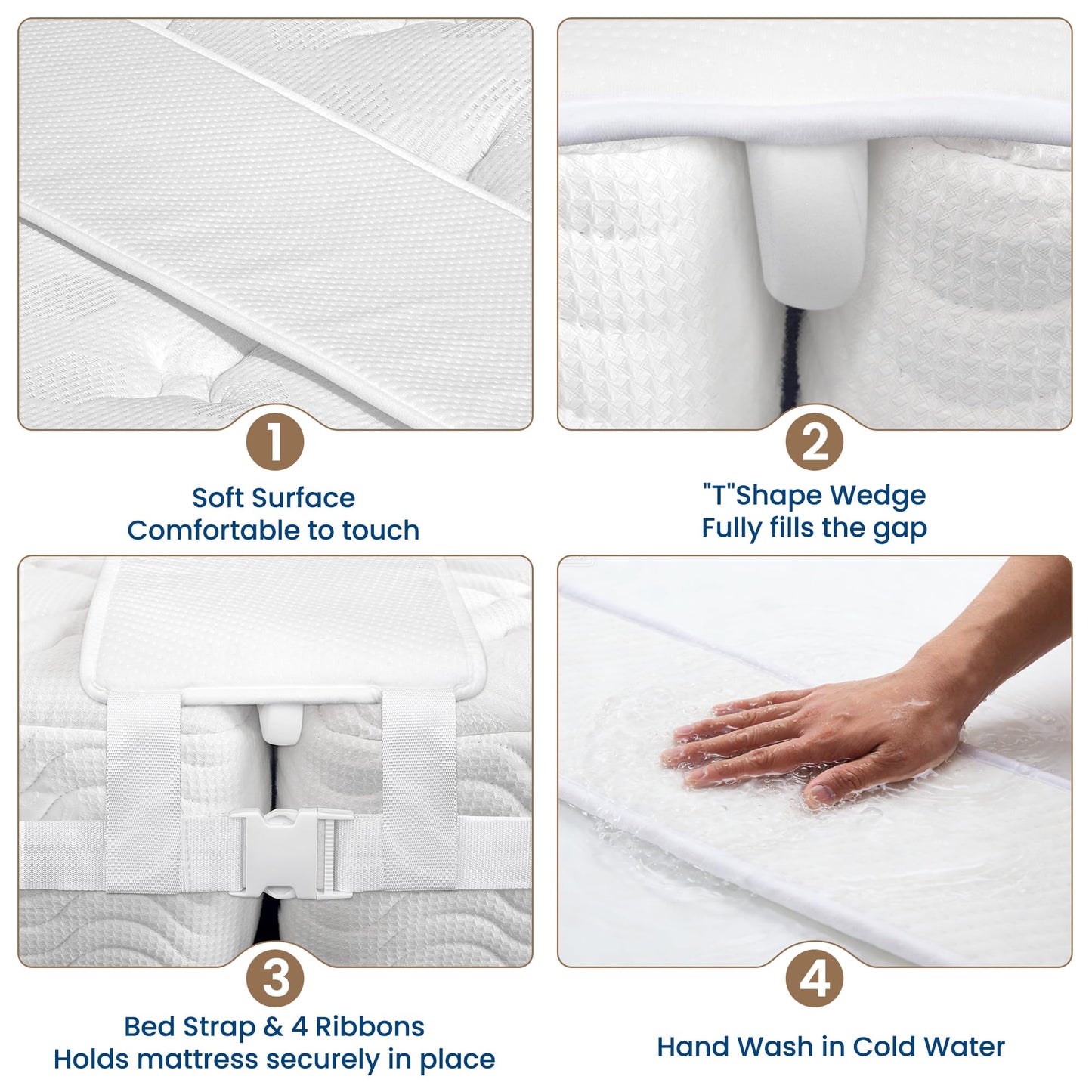 FeelAtHome 12 Inch Wide Bed Bridge Twin to King Converter Kit - Twin Bed Connector King Maker - Bed Gap Filler to Make Twin Beds Into King - Mattress Connector with Strap for Guests Stayovers