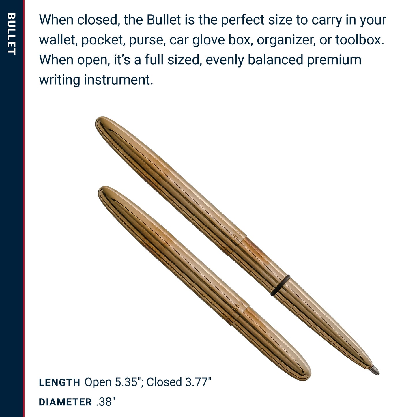 Fisher Space Pen Raw Brass Bullet Pen (400-RAW)