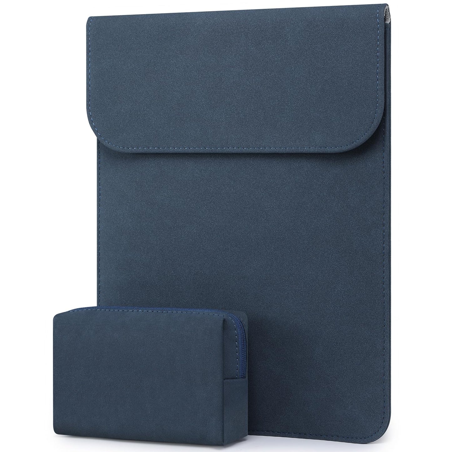HYZUO 13.3-14 Inch Laptop Sleeve Case for MacBook Pro 14 M5/M4/M3/M2/M1 Pro/Max A3426 A3427 2026-2021, 13.3" MacBook Air/Pro, 13.5-13.8 Surface Laptop, HP Envy 13, Faux Suede Leather, Navy Blue