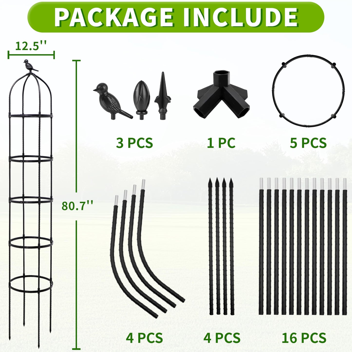 2Pack 6.7FT Garden Trellis for Climbing Plants Outdoor&Indoor, Rustproof Metal Plant Trellis, Obelisk Trellis for Vegetable, Flower, Tomato, Cucumber, Clematis, Rose, Raspberry