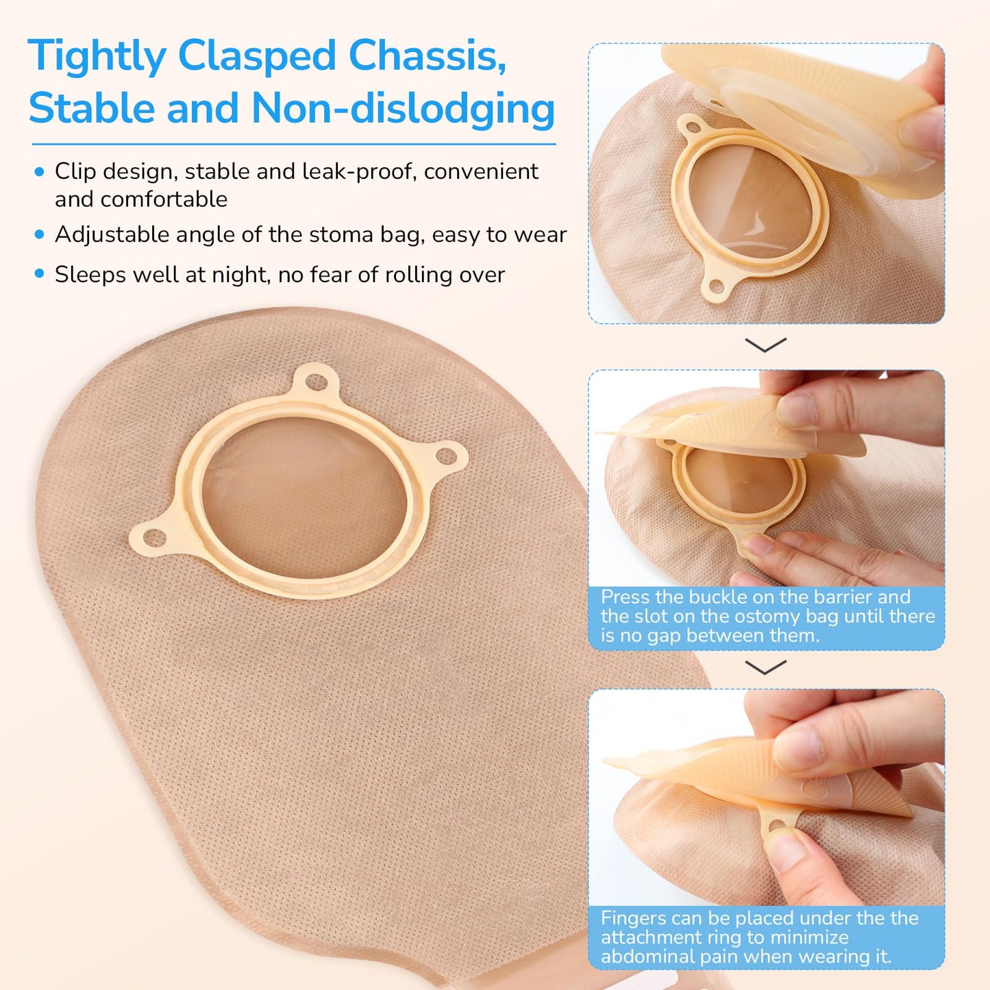 30 PCS Ostomy Supplies – 20 PCS Two-Piece Colostomy Bags + 10 PCS Cut-to-Fit Convex Skin Barriers (45 mm Max), for Ileostomy, Urostomy, Colostomy Stoma Care, Secure Fit, Leak-Proof
