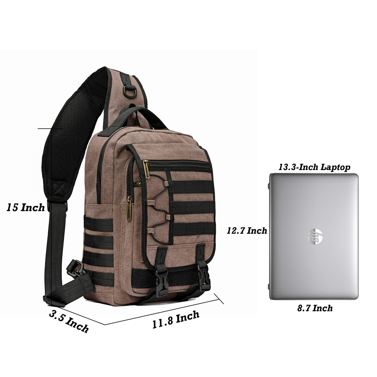 NICGID Sling Bags Chest Shoulder Backpacks, 13.3'' Laptop Backpack Crossbody Messenger Bag Travel Outdoor Men Women
