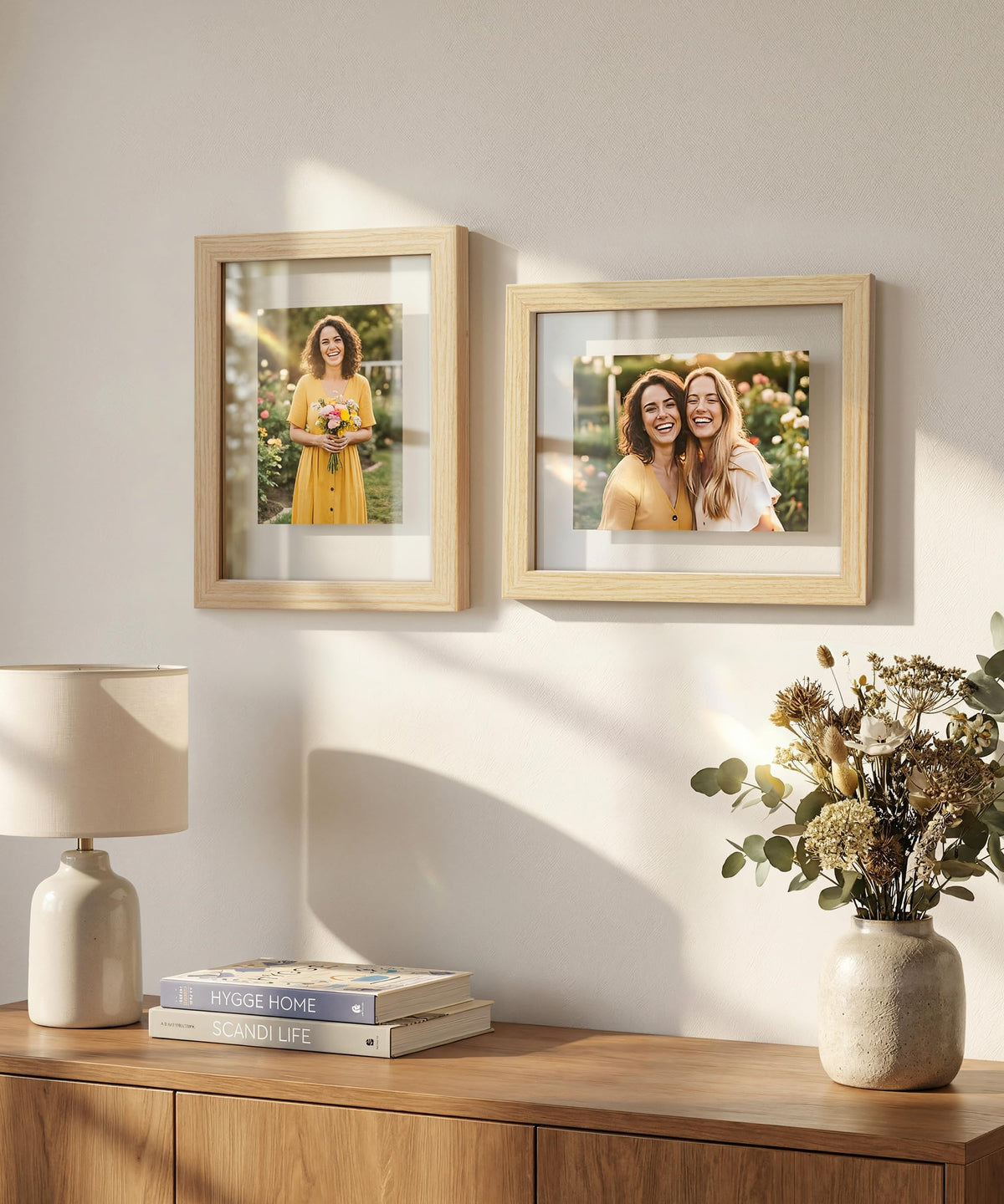 Sonefreiy Floating Picture Frames 8x10 Set of 2, Wooden Photo Frame Double Glass Pressed Flower Frames 5x7 Wall & Tabletop Display Photo or Postcard, Christmas Gifts, Gift for Wedding Family Friends