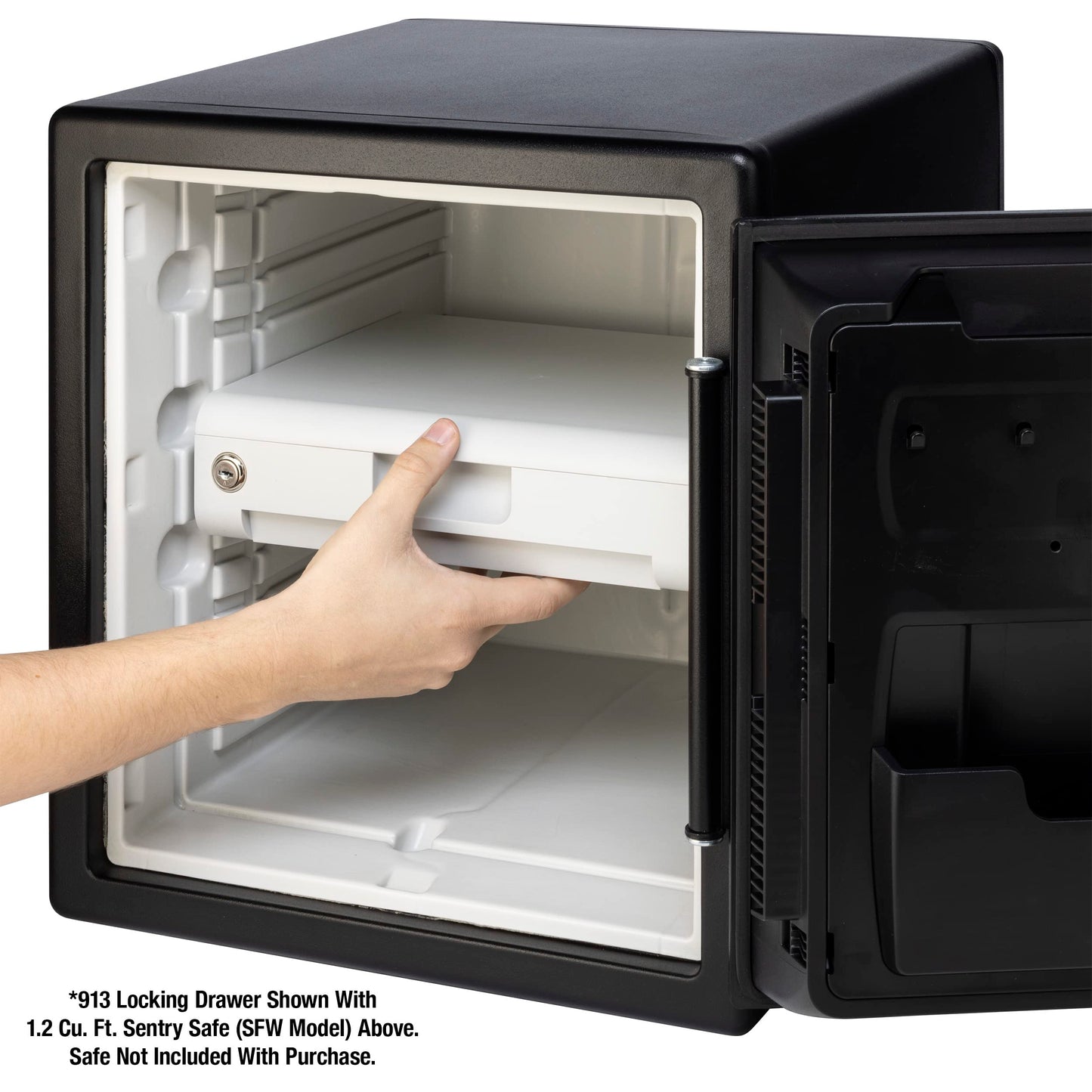 SentrySafe Locking Drawer for SFW082 and SFW123 Fireproof and Waterproof Safes, Multi-Positional Shelf Accessory for 0.8 and 1.2 Cubic Feet Safes, 913