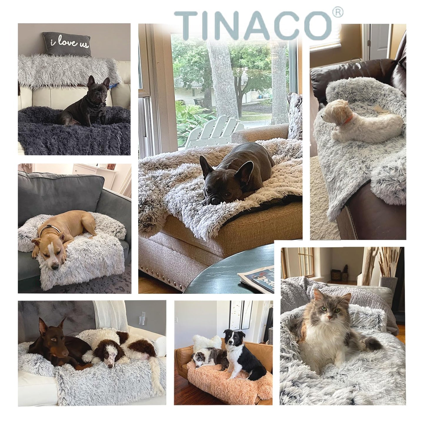 Dogs/Cats Bed Mats, Couch Cover for Dogs, Sofa Style Luxurious Mat for Pets, Waterproof Lining and Nonskid Bottom Perfect on Dog Crate, Cat Cage or in The Car.