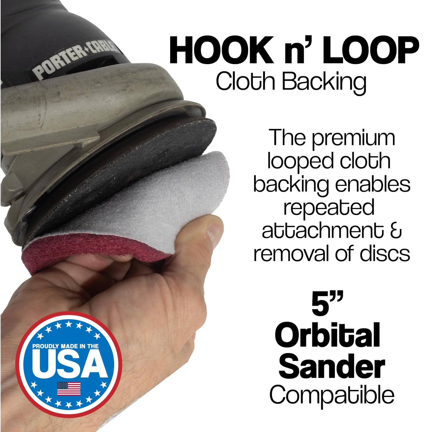 5 Inch Round Non-Woven Hook and Loop Backed Disc 10 Pack (Maroon)