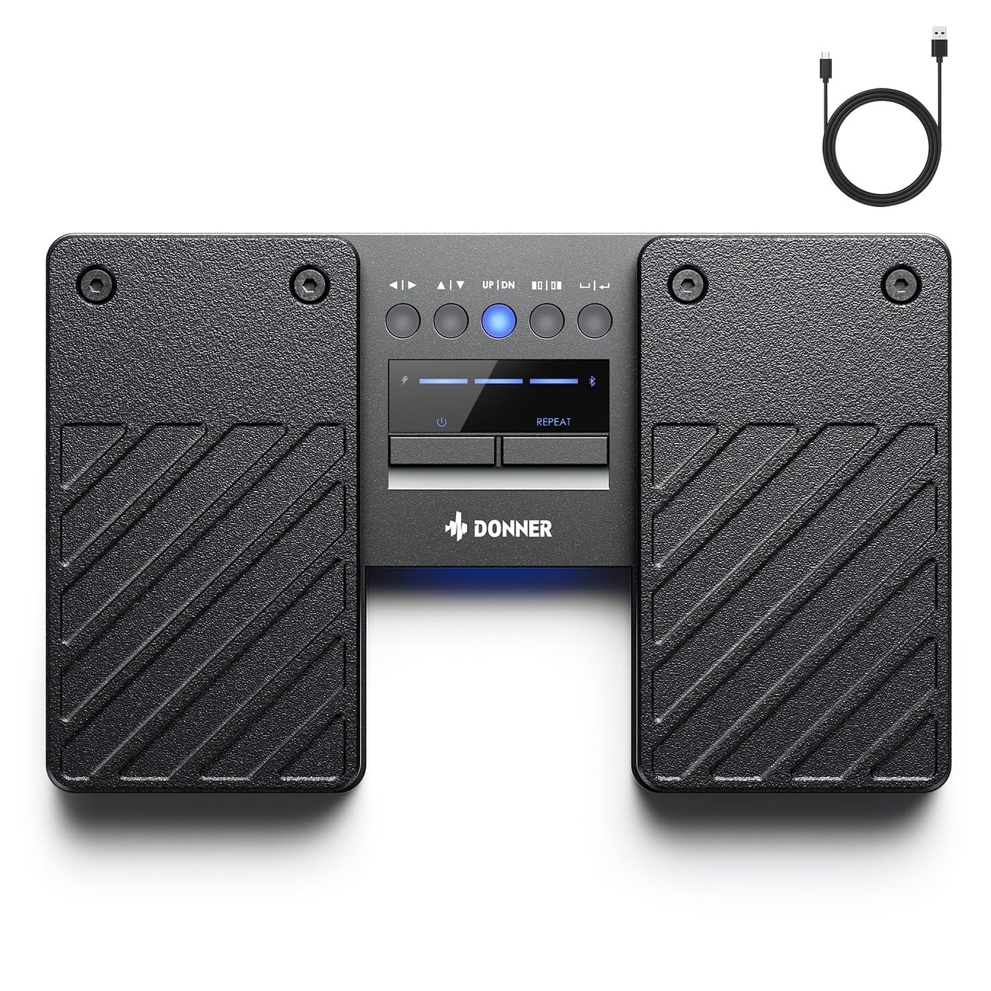 Donner Bluetooth Page Turner Pedal - Wireless Page Turning Foot Pedal for Sheet Music/iPad/Tablets/Phones, Hands-Free Flip for Musicians, Speakers, Educators | Rechargeable (DBM 50)