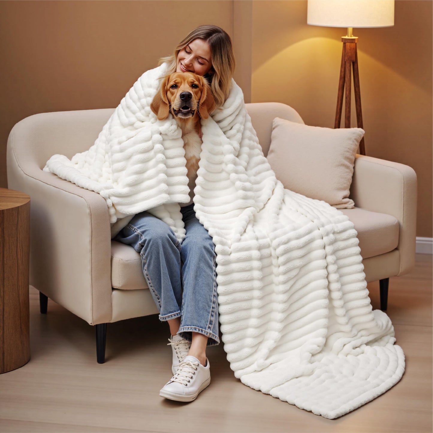 Bedsure Bedroom Decor White Queen Blanket, Bedding Gifts for Women Men, Soft Fluffy Fleece Cozy Fuzzy Plush Warm Queen Blanket for Bed, White Gifts for Her Him, 90x90