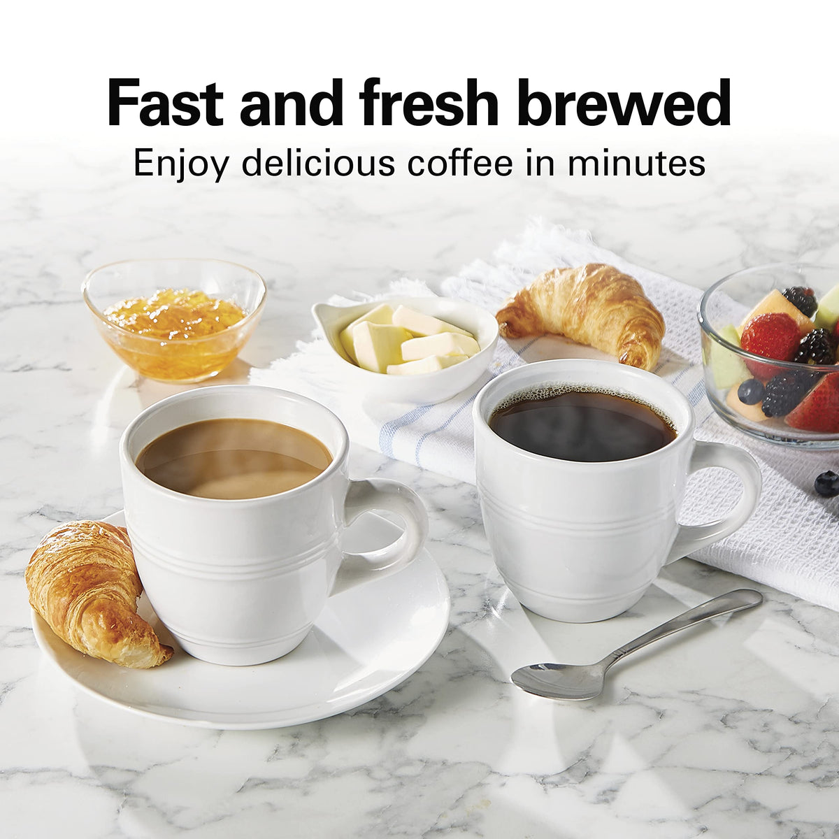 Hamilton Beach The Scoop Single Serve Coffee Maker, No Pods or Paper Filters Needed, Brews 8-14 oz Cups, Reusable Scoop Filter, Auto Shutoff, Black (47620)