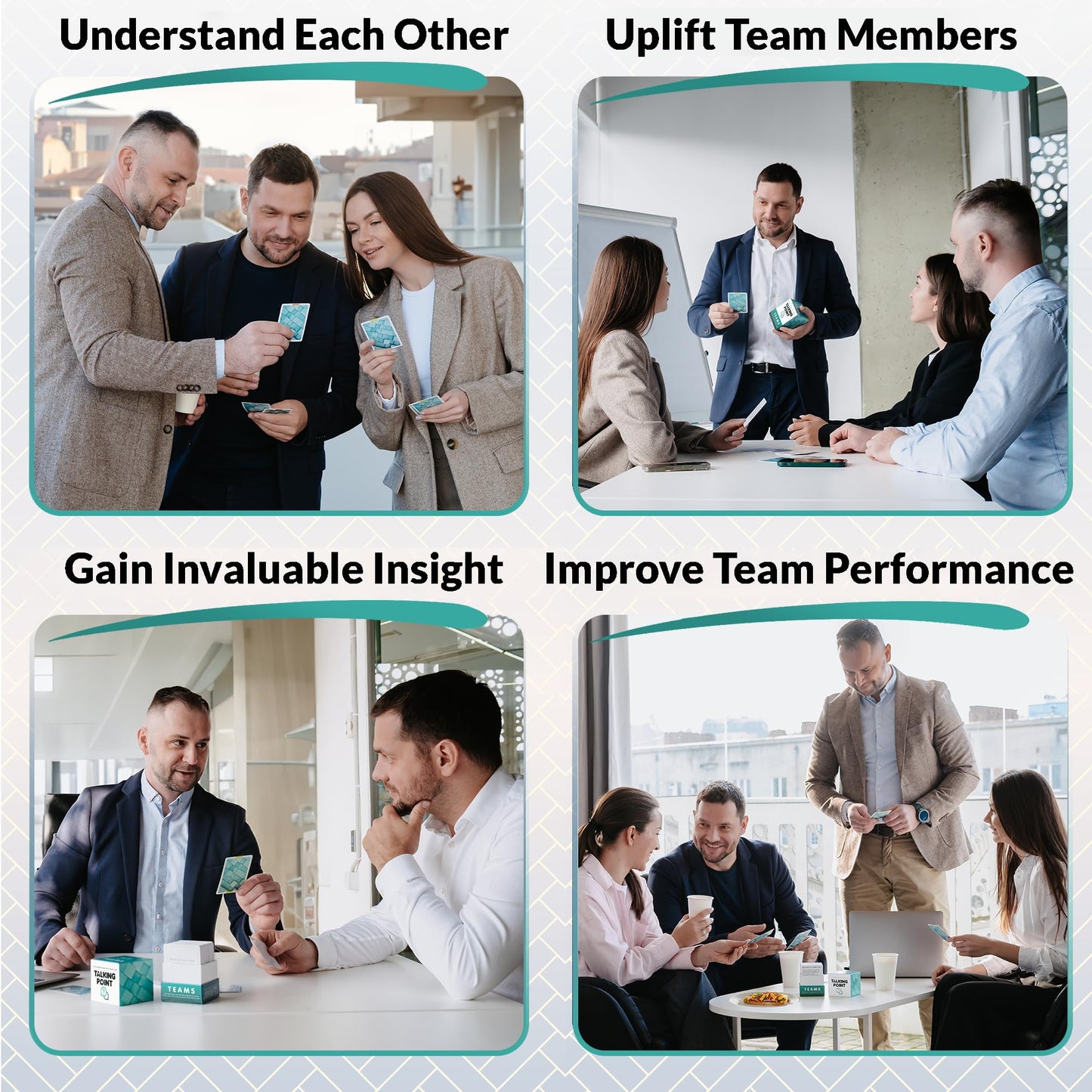 200 Conversation Cards for Teams - Meaningful Questions That Help Team Members Understand Each Other - Team Building Conversation Starter Card Game for Work - Office Icebreaker Conversation Card
