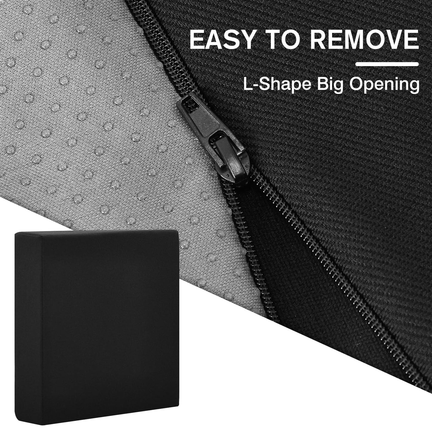 HAVARGO Extra Large Recliner Chair Cushion 20 x 20 x 5 Inches Thick Memory Foam Seat Cushion for Elderly Seat Riser with Non-Skid Backing, Black