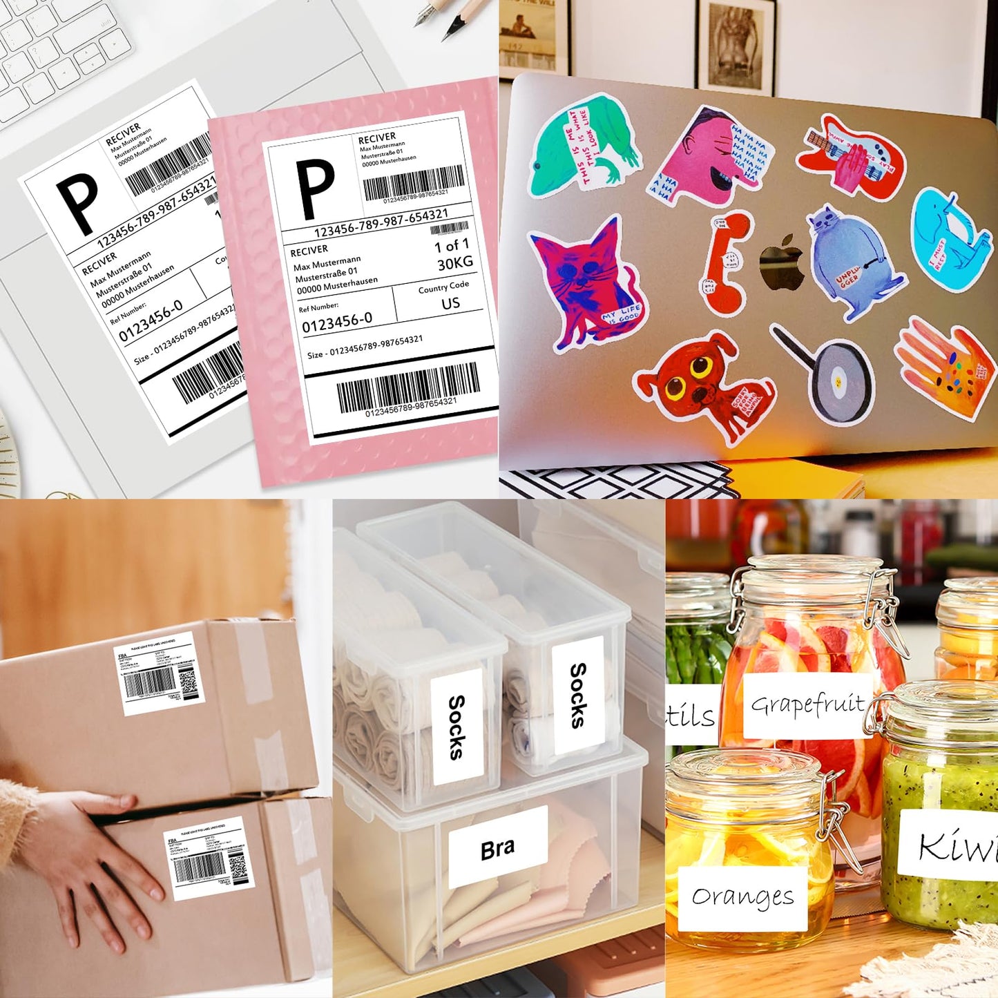 Half Sheet Labels, 2 per Sheet, 250 Sheets, 500 Labels, 8.5" x 5.5" Shipping Labels Paper, Address Sticker Laser & Inkjet Printer Label Stickers, 5 1/2" x 8 1/2" Half Shipping Labels Paper