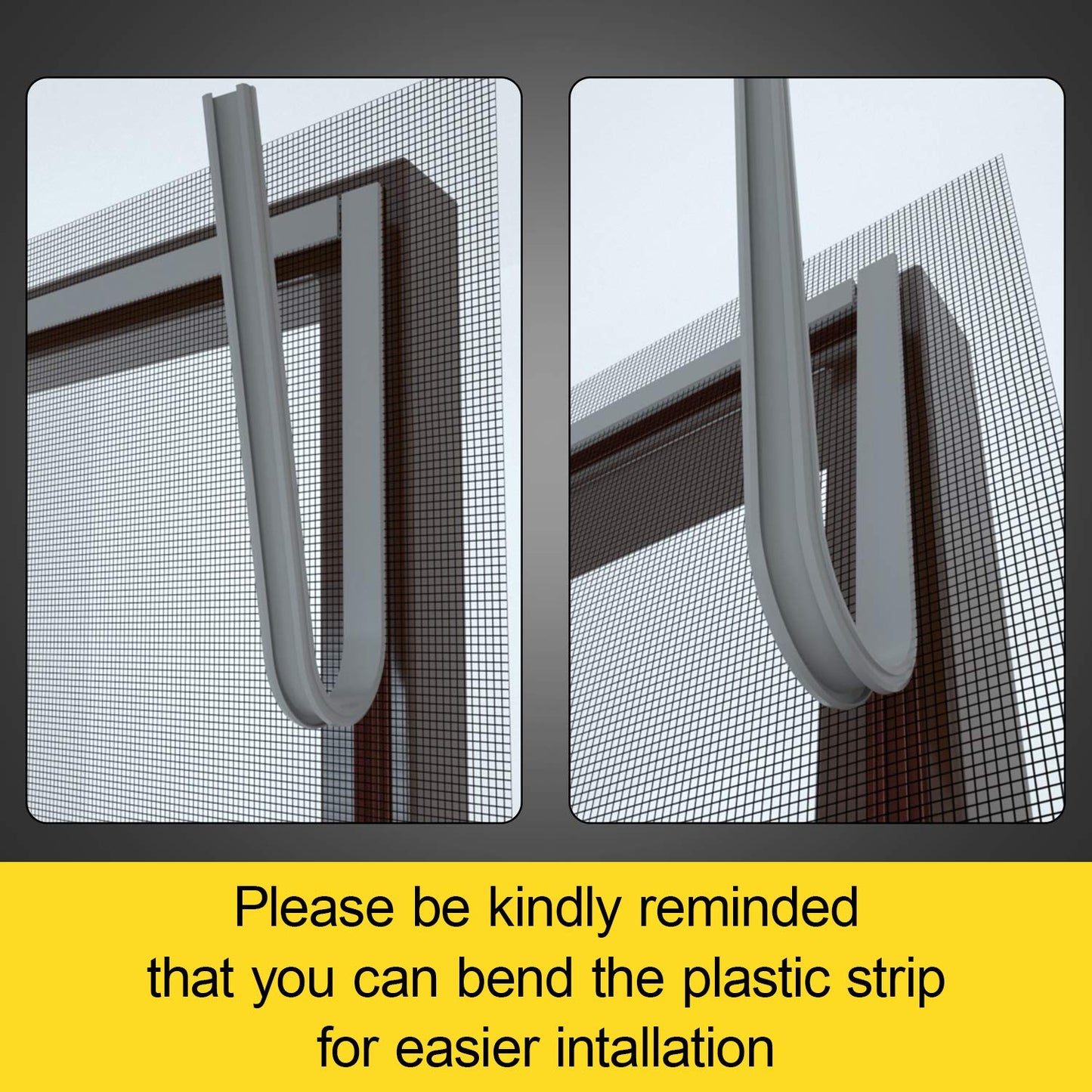 Yuzzy Adjustable Magnetic Window Screen DIY Fiberglass Screen Mesh Max 72”x 48”Fits Any Size Smaller with Gray Frame Fiberglass Mesh (72"x48")