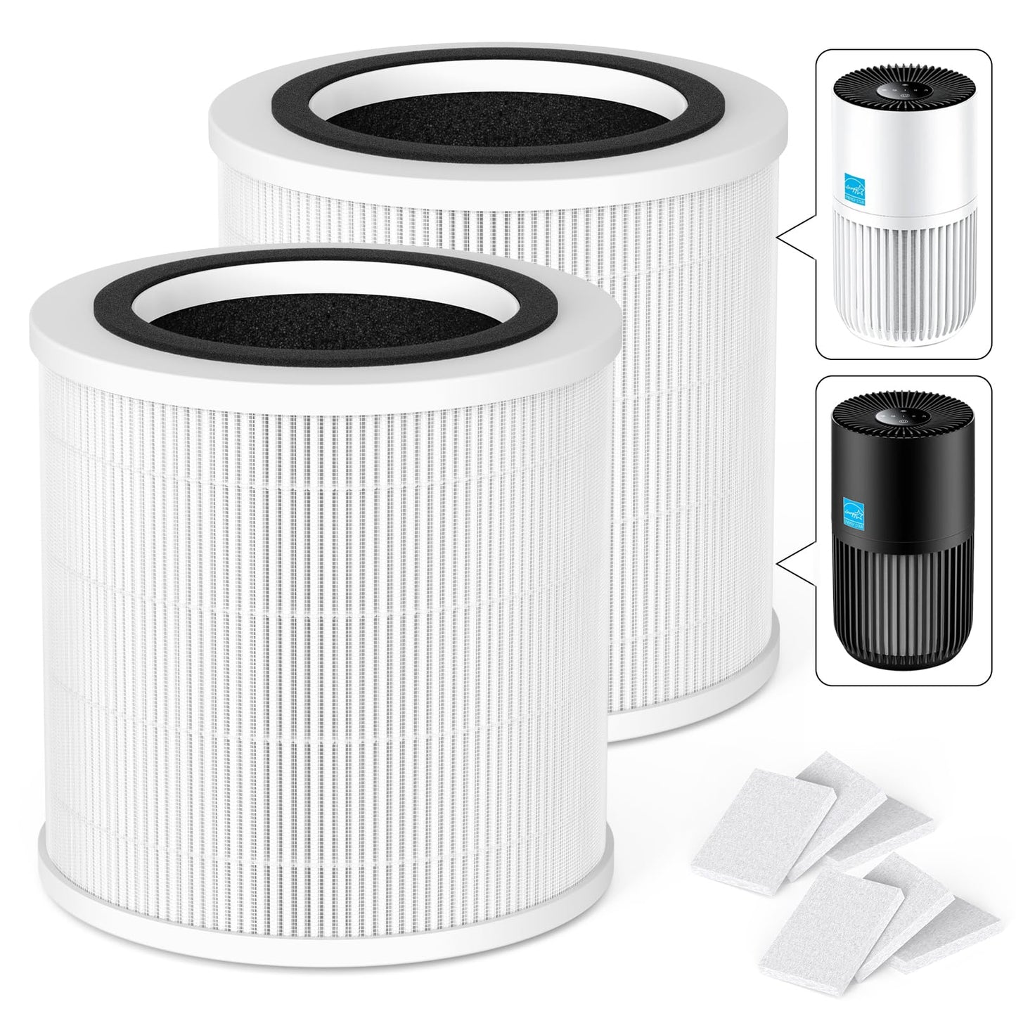 SAKEGDY H7126 Filter Replacement, Compatible with GoveeLife H7126 Mini Air Purifier, 3-in-1 Filtration H13 True HEPA Filter, 2 Pack.