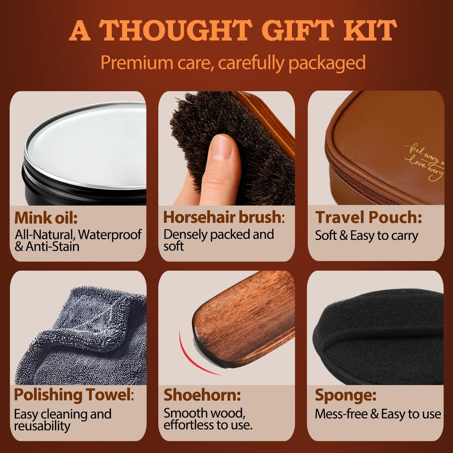 6-in-1 Mink Oil Leather Conditioner and Cleaner Kit 3.52 oz – Premium Waterproof Leather Care for Boots, Shoes & Bags