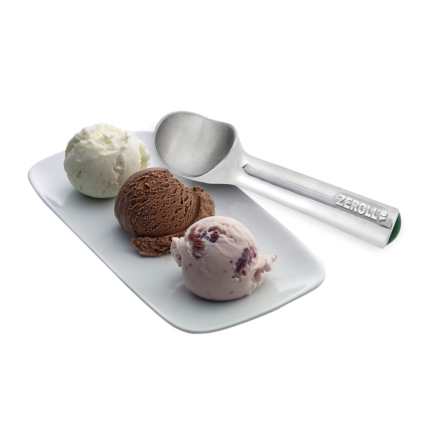 Zeroll 1016 Original Ice Cream Easy Scoop with Unique Liquid Filled Heat Conductive Handle Simple One Piece Aluminum Design Easy Release 32 Scoops per Gallon Made in USA, 2.5-ounce, Silver