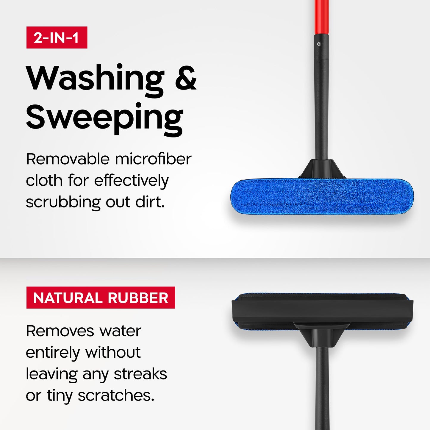 Tyroler 2-in-1 High Window Cleaning Tool | Window Squeegee Extendable with 30-280CM 7-Part Handle | Squeegee Window Cleaner Tool Made of 100% Natural Rubber | Perfect Window Cleaning & Washing Kit