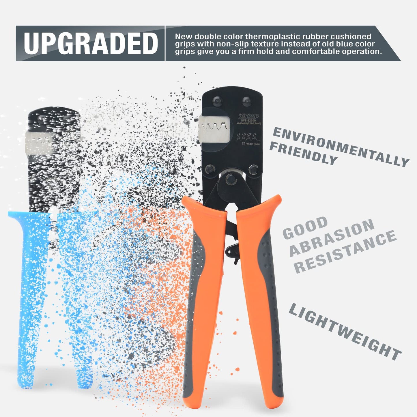 iCrimp IWS-3220M Micro Connector Pin Crimping Tool 0.03-0.52mm² 32-20AWG Ratcheting Crimper for D-Sub,Open Barrel suits Molex,JST,JAE,TYCO-E