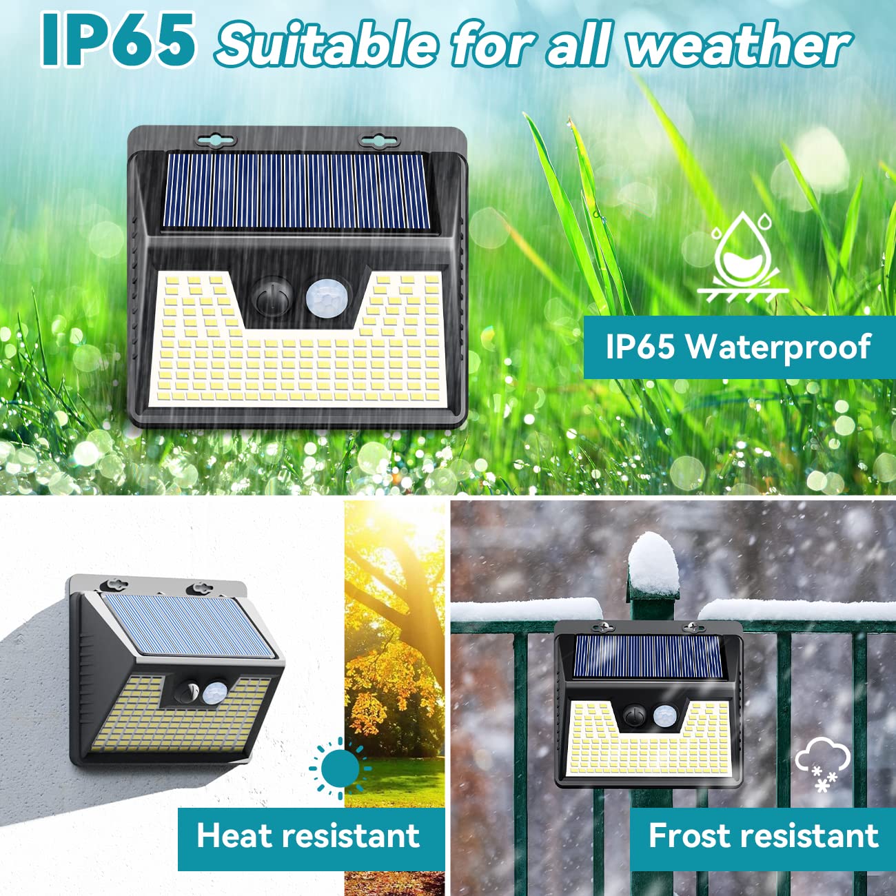 Solar Lights Outdoor Waterproof, [5 Pack/140 LED] kolpop Solar Motion Sensor Light Outdoor Wireless, 3 Modes Led Solar Lights Outdoor, IP65 Solar Security Lights for Fence Garden Yard Deck Garage