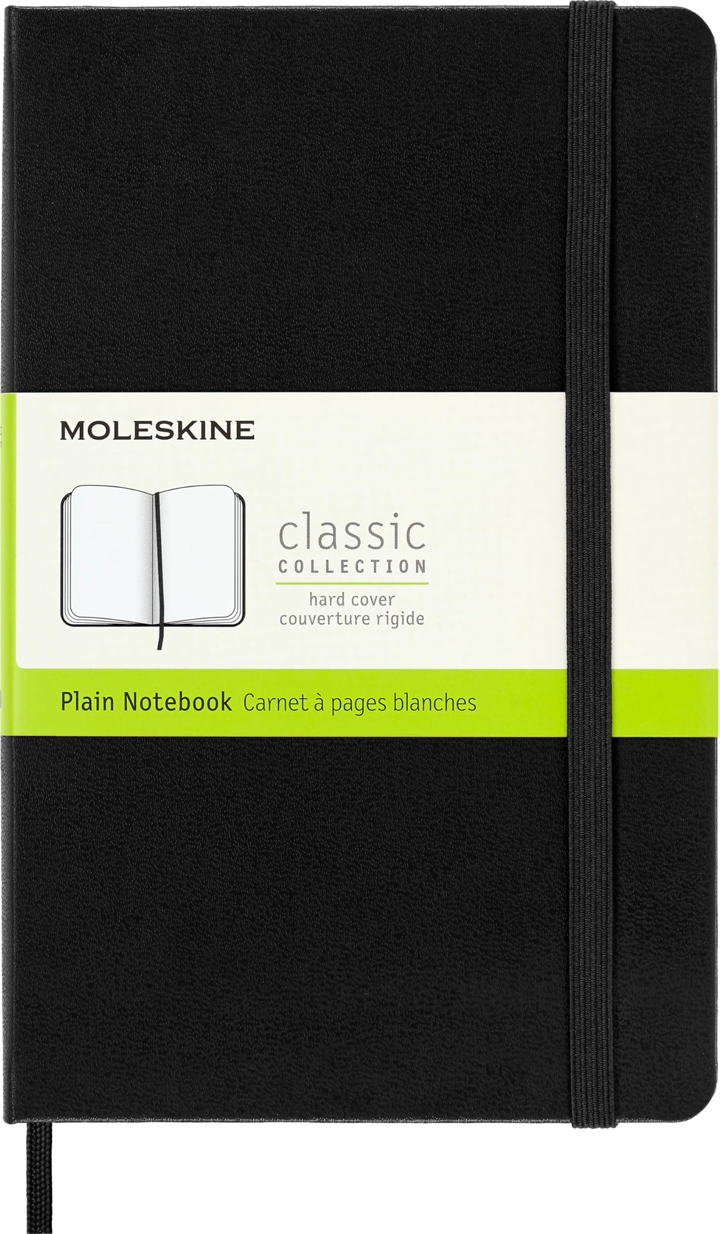 Moleskine Notebook, Medium, Plain, Black, Hard Cover (4.5 x 7)