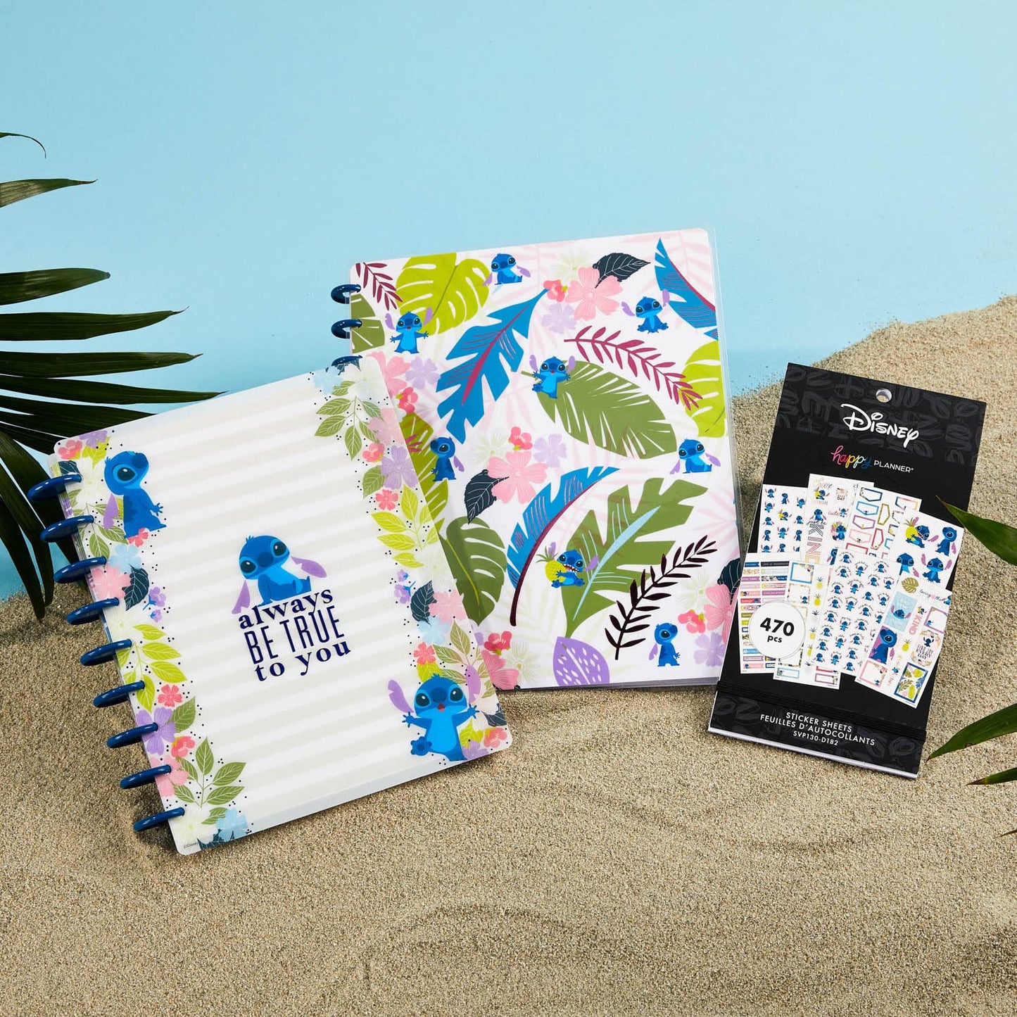 Happy Planner Disney Undated Journal & Planner by Day, Week or Month. 68 Pages for Notetaking. Perfect Organizer to Increase Productivity & Achieve Your Goals – Customizable with 4 Dividers & 6 Sticker Sheets Disney Aloha Stitch - Classic - 7" x 9.75"