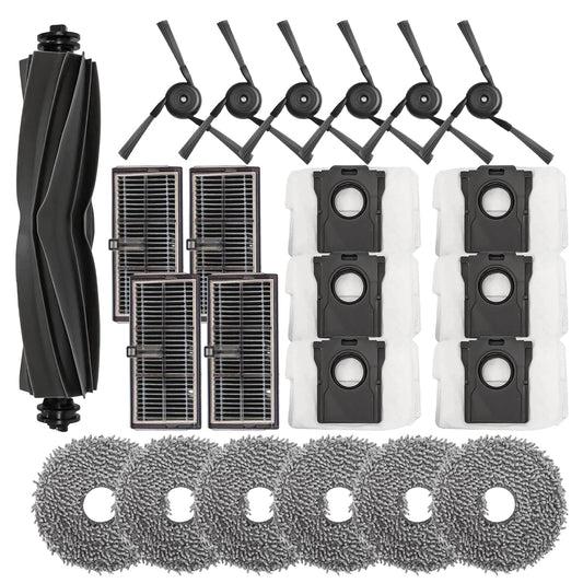 25Pcs Replacement Parts For MOVA P10 Pro Ultra/For Dreame L40 Ultra / X40 Ultra Vacuum Cleaner, Main Brush, Filters, Mop Cloths And Dust Bags, Vacuum Parts & Accessories (25Pcs)