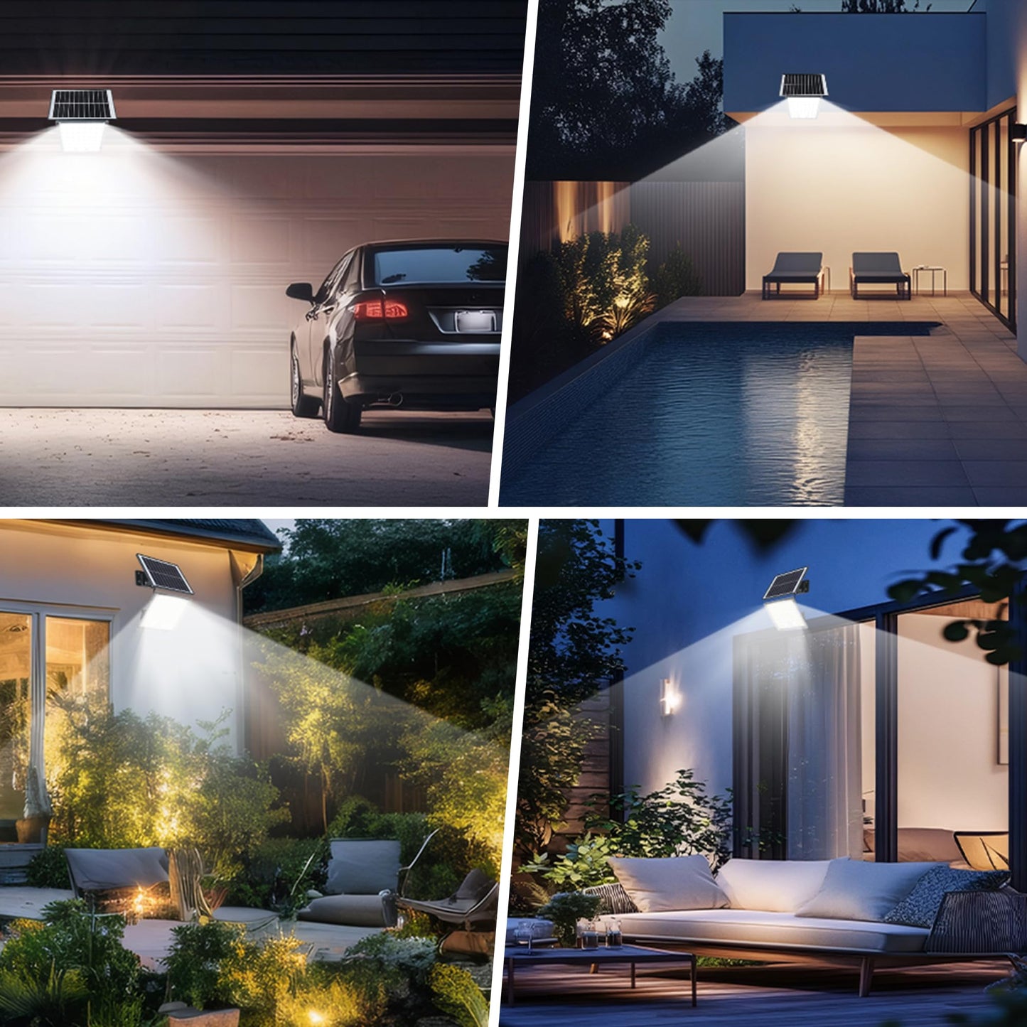 CcBear show Solar Flood Lights, IP65 Waterproof Solar Lights Outdoor, LED Solar Motion Sensor Lights， Solar Fence Light, Solar Wall Light for Door Shed Patio Garage, Bright Solar Security Light