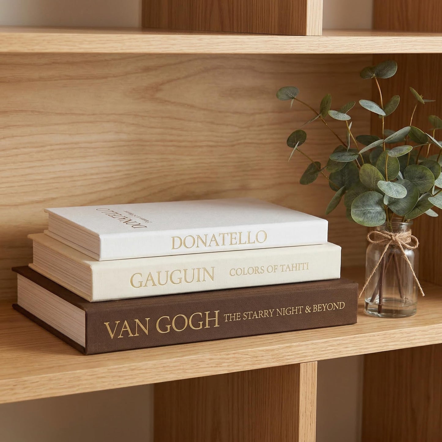 Fveuc Linen Faux Book Box Set of 3, Decorative Books for Shelves, Fake Books for Decoration with Secret Compartment, Modern Aesthetic Table Decor, Linen Covered Hollow Book Box (Brown-Beige-White)