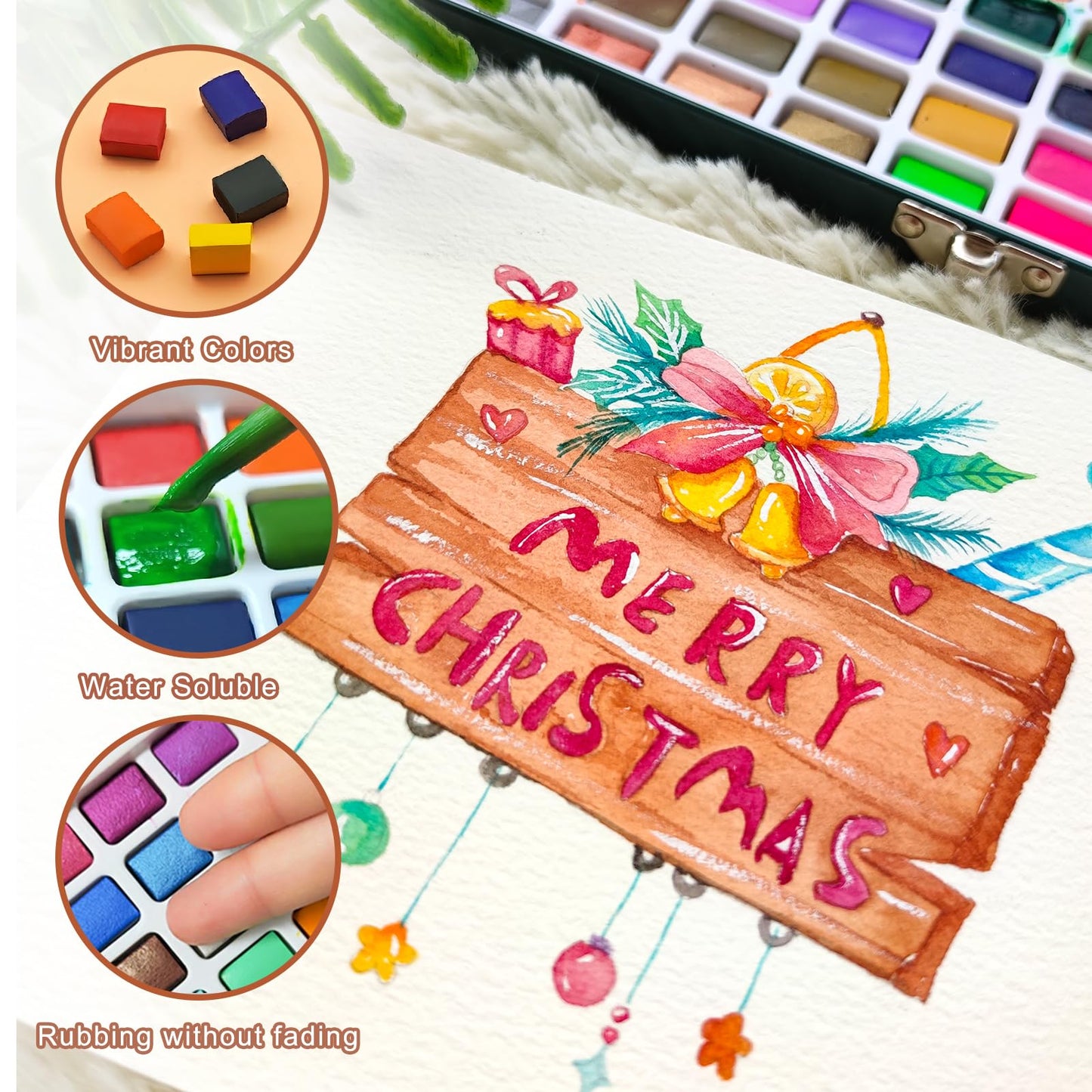 Artecho Watercolor Paint Set 128 Colours in Portable Box with Water Colour Pallet, Watercolour Papers and Brushes, Ideal for Adults, Artists and Hobbyists