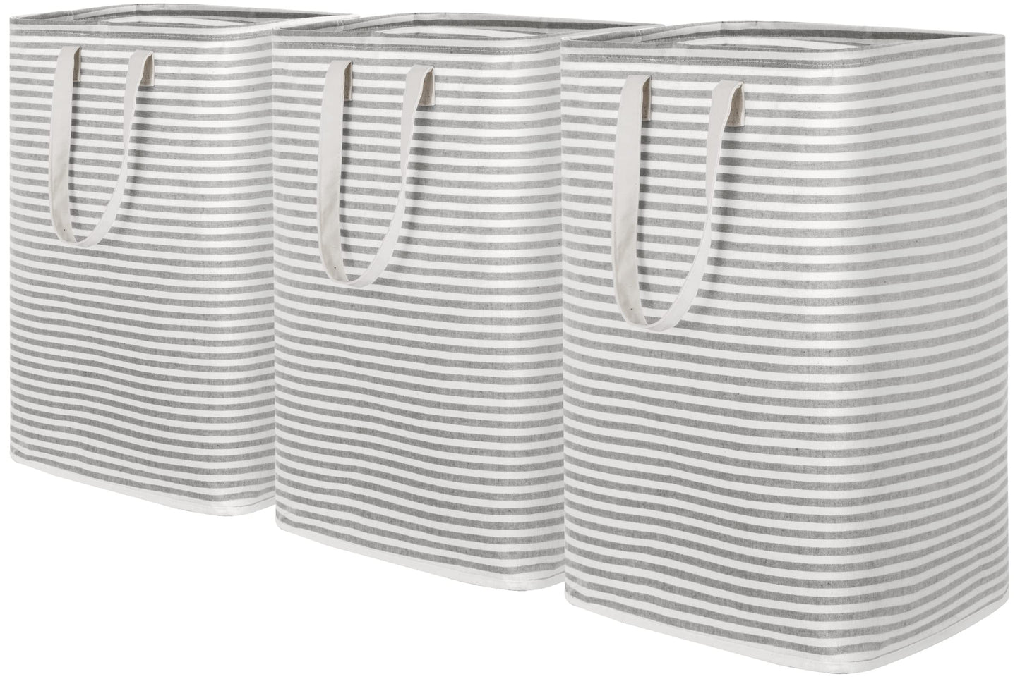 Lifewit 3-Pack 80L Freestanding Laundry Hamper, Large Collapsible Laundry Baskets with Easy Carry Extended Handles, Waterproof Clothes Hamper in Bedroom, Bathroom, Laundry Room, College Dorm, Grey