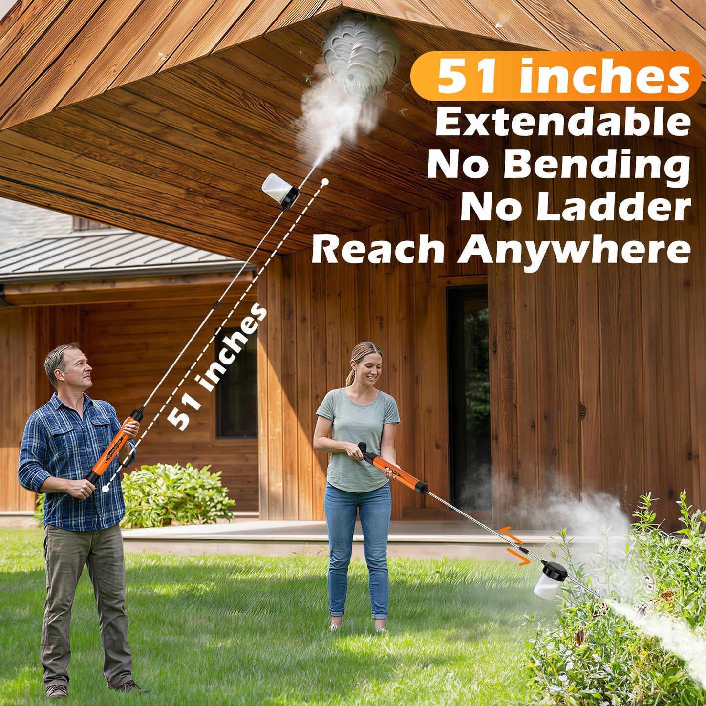 Diatomaceous Earth Powder Duster with Adjustable 4FT Rod, Adjustable Output Pump, 250ml Large Capacity Tank & Clog-Free Design, Powder Dispenser for Indoor/Outdoor Gardening