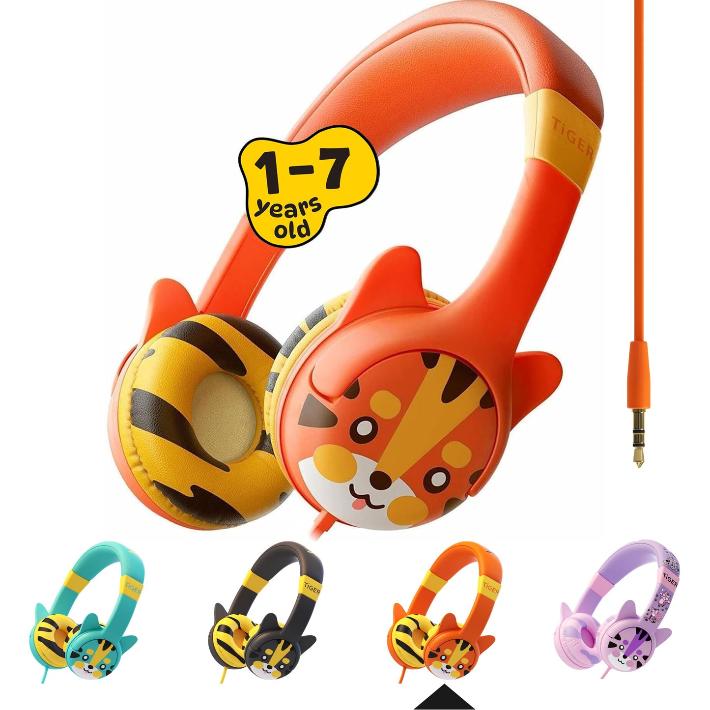 Kidrox® Premium Toddler Headphones for 1+ Year Old - iPad, Tablet, Car, Airplane, Travel, School with 85dB Volume Limit Safe, Durable, and Stylish Baby Infant Child 3.5mm Wired Headphone for Boy, Girl