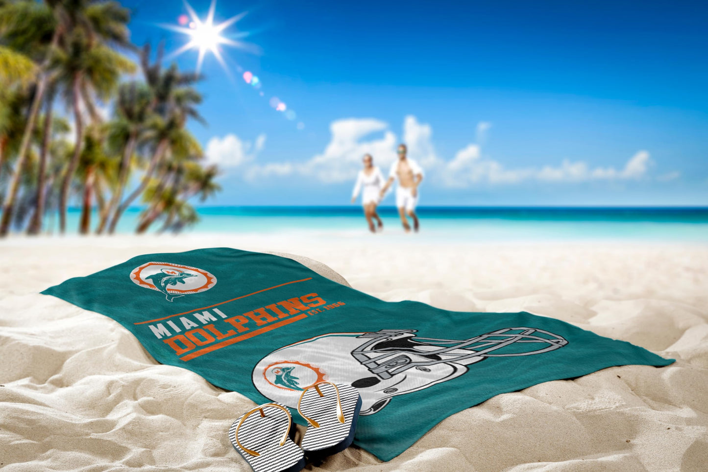 Northwest NFL Miami Dolphins Beach Towel, 30" x 60", 40 Yard Dash Legacy