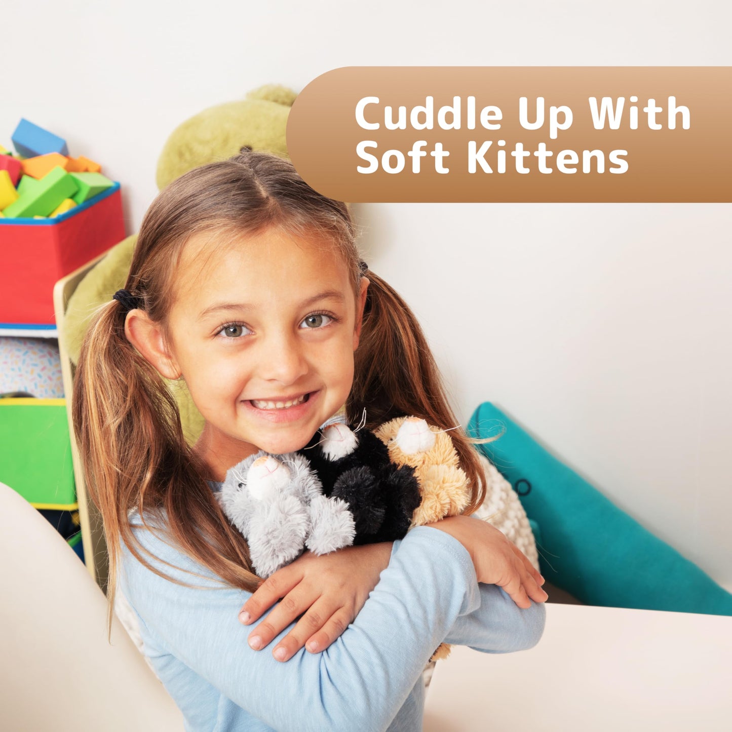 Prextex Pack of 6 Realistic Looking Plush Cats 6 Inches Long