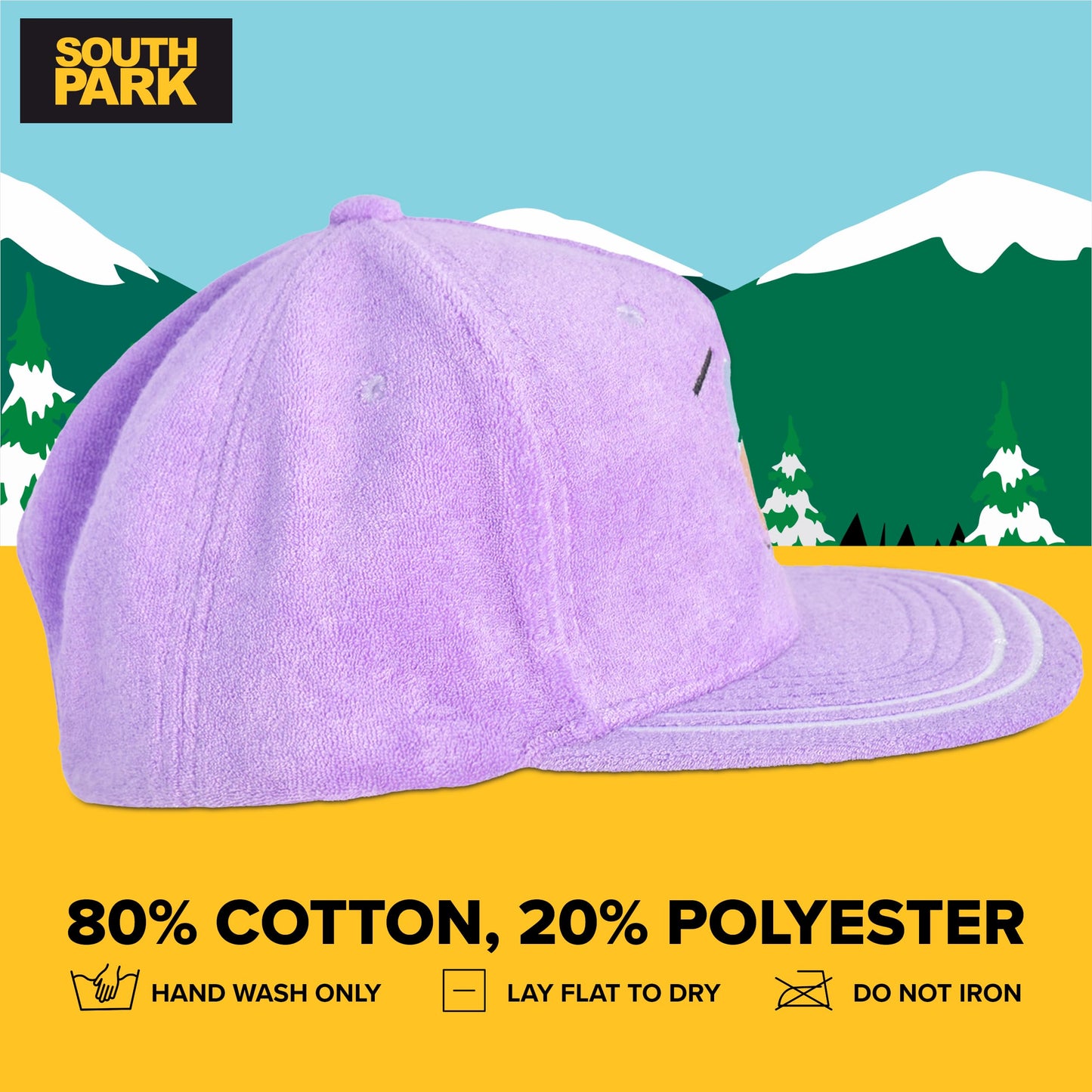 South Park Baseball Cap, Towelie Snapback Skater Baseball Hat with Flat Brim, Indigo, One Size, Indigo, One Size