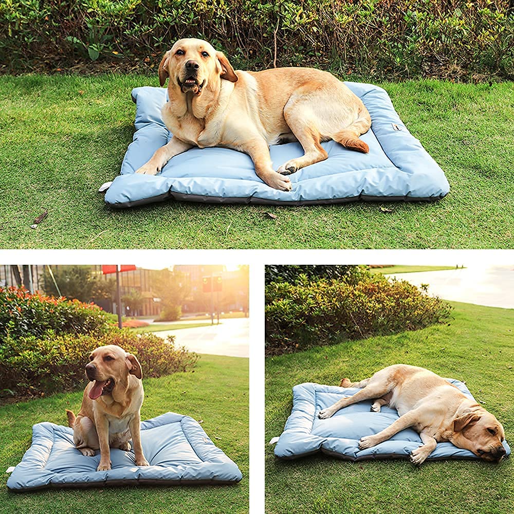 Cheerhunting Outdoor Dog Bed Pet Bed 40” X 32”, Waterproof, Washable, Large Size, Durable,Water Resistant,Portable and Camping Travel Pet Mat (L, Blue)