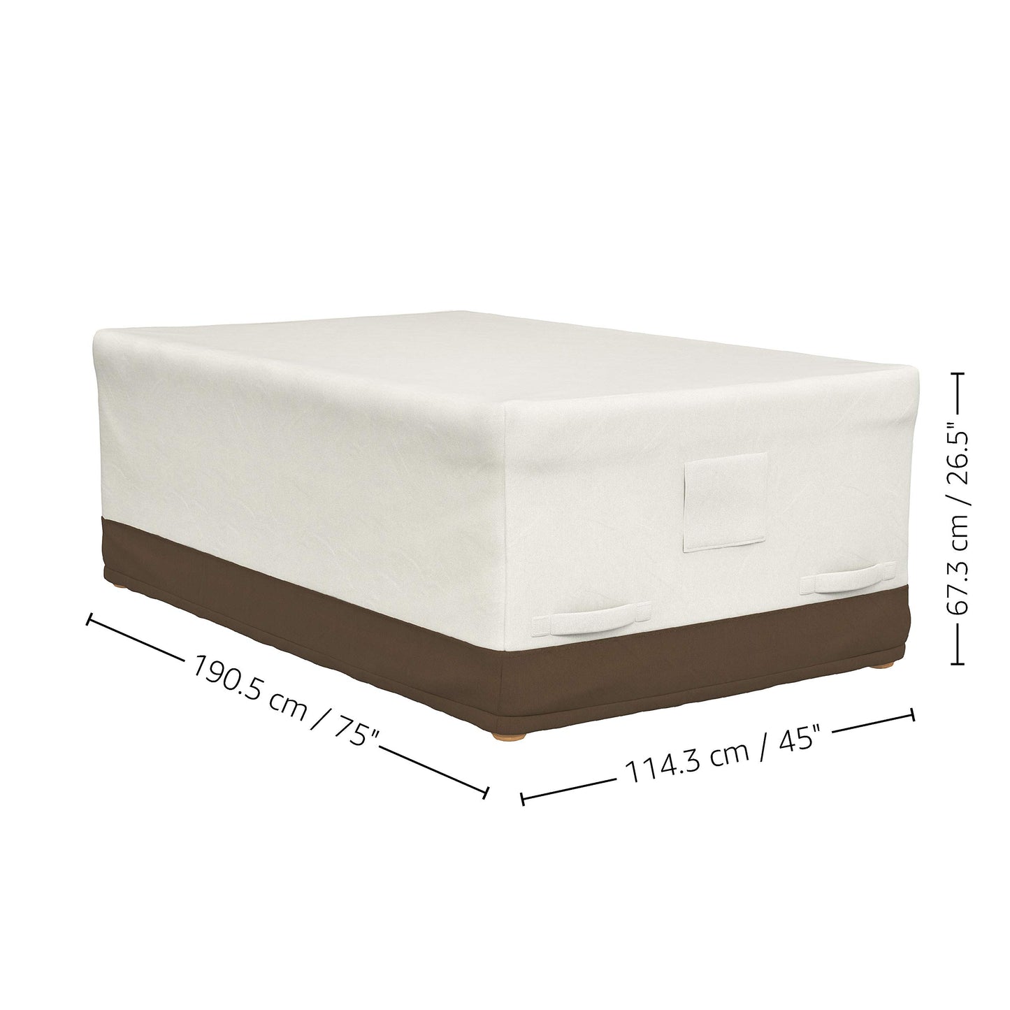 Amazon Basics Outdoor Patio Dining Table Cover, Beige/Tan, 190.5 x 114.3 cm