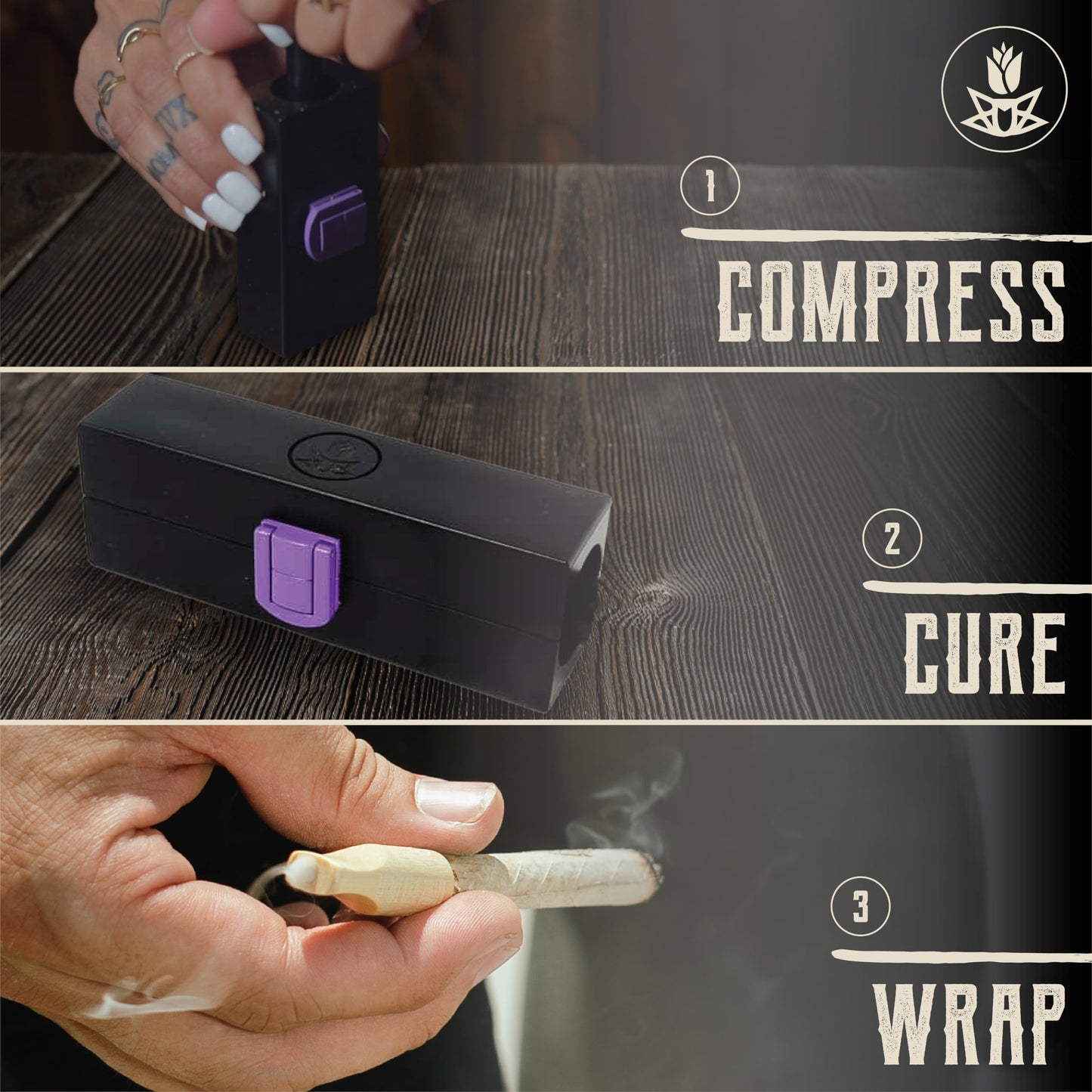 Purple Rose Supply Cannagar Mold – 1-2g Mini Cannagar Roller with Skewers, Wooden Tip, Funnel – 30 Minutes Burn Time Rolling Kit – Compact and Lightweight – Travel Friendly