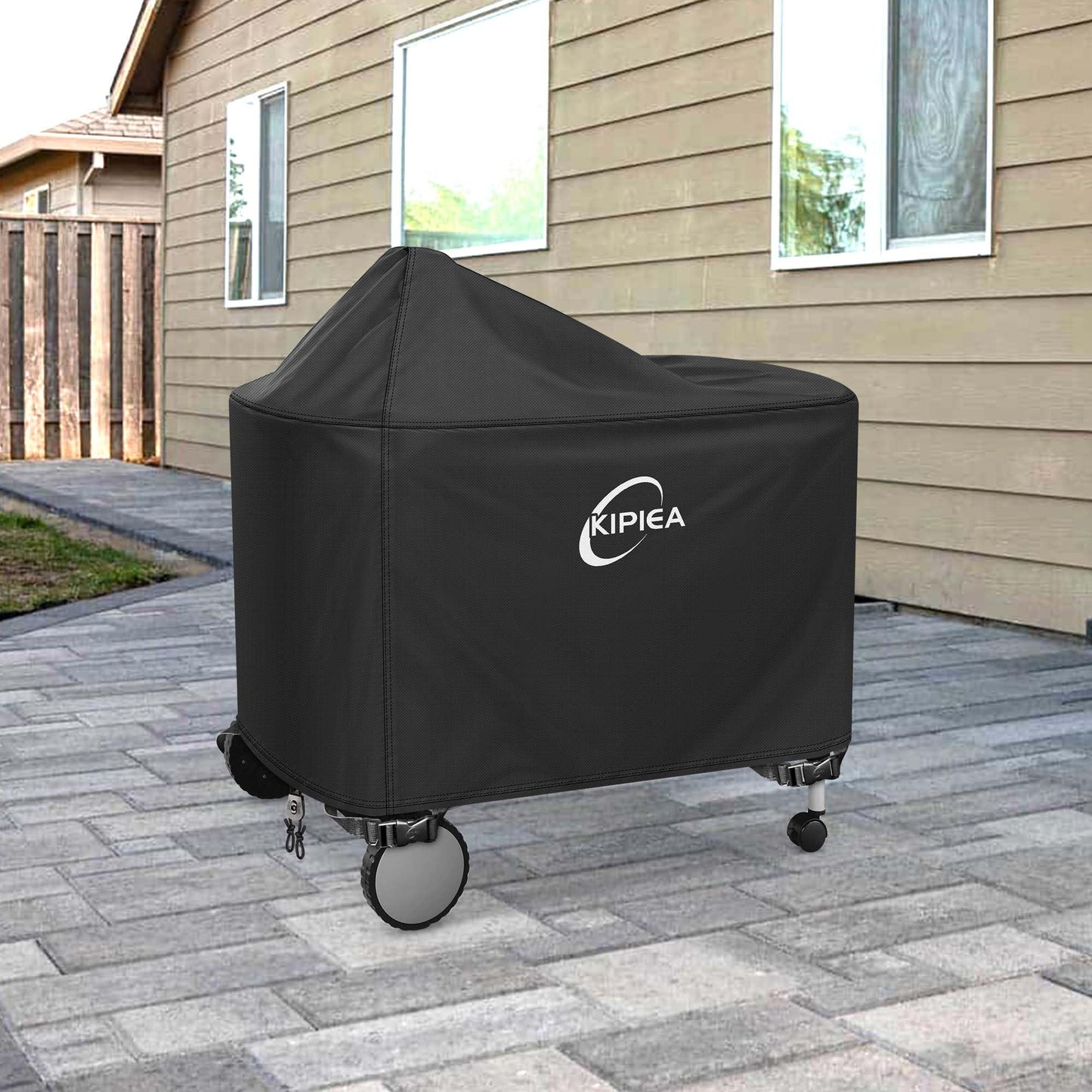 Kipiea 500D Heavy Duty Grill Cover for Weber 22 Inch Premium Charcoal and Smart Charcoal Grill - Performer Grill Cover with 4 Buckles, Wind Resistant Anti UV & No Tears (49" W X 25.5" D X 40" H)