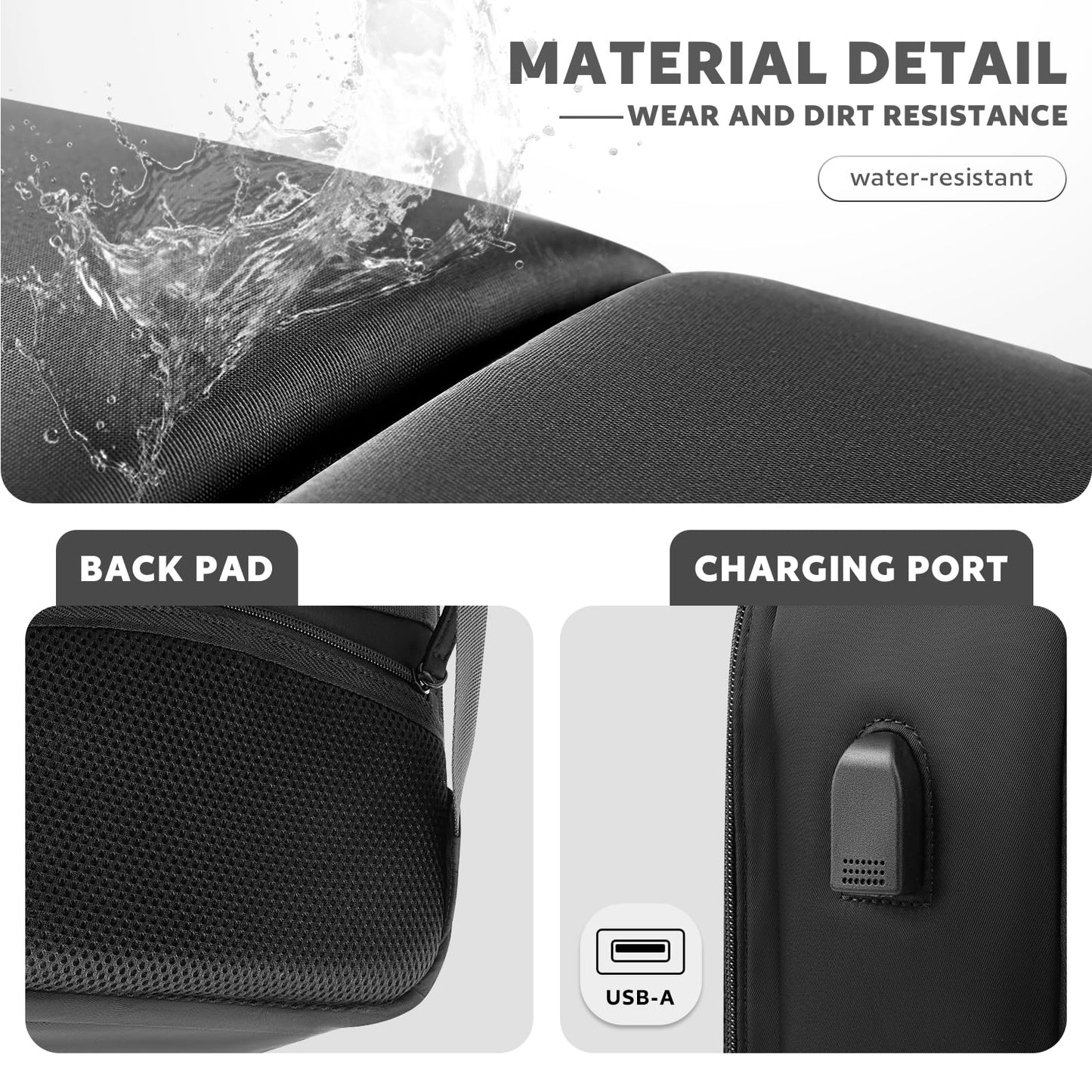 AUROTIER Barber Bag with Insulated Pocket, Portable Backpack for Clippers and Supplies, Travel Hairstylist Smart Bag with USB Charging Port, Water-resistant, Black, Black, Large, Modern