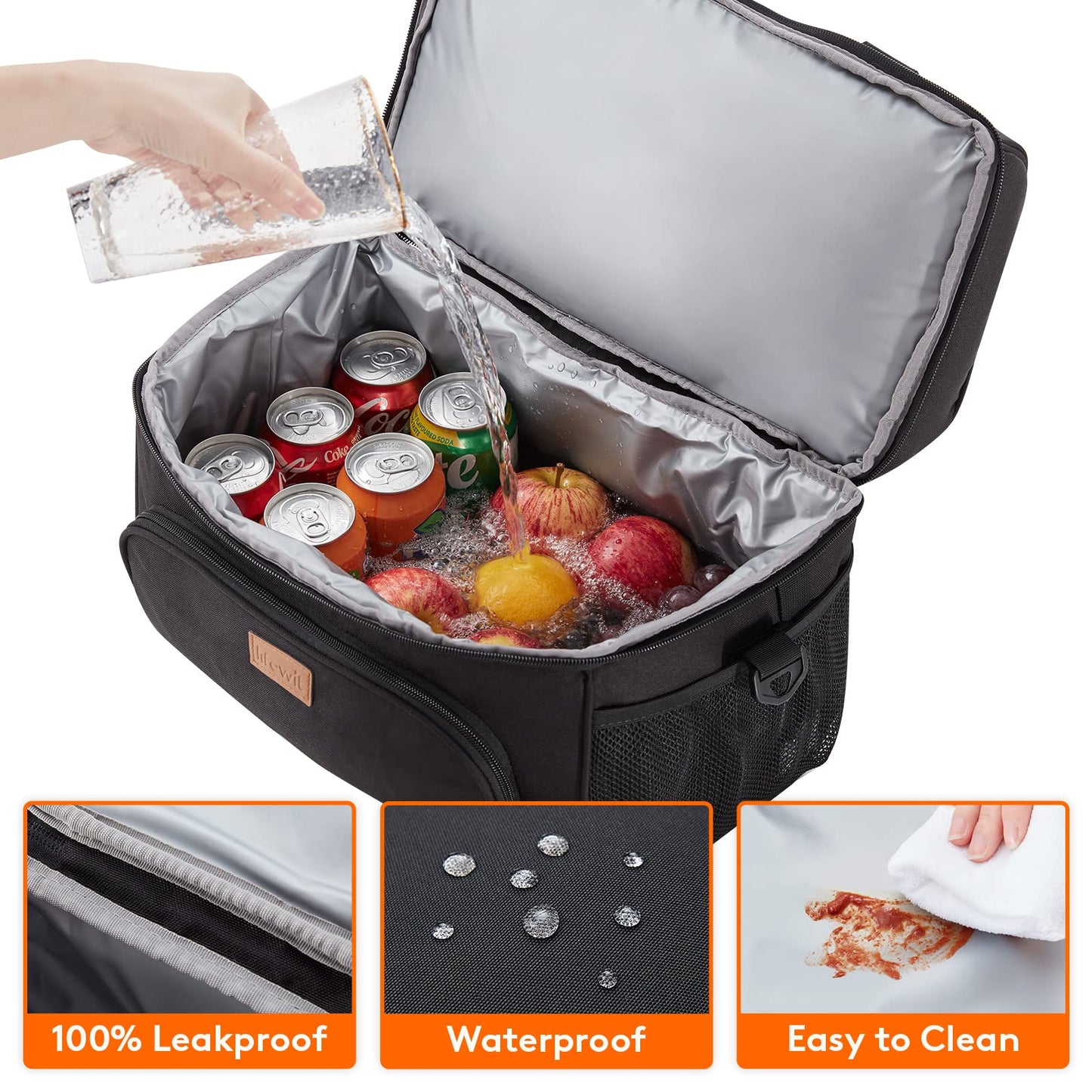Lifewit Large Cooler Bag 32 Cans Insulated Lunch Bag Lightweight Portable Cool Bag Double Layer for Picnic, Beach, Work, Trip