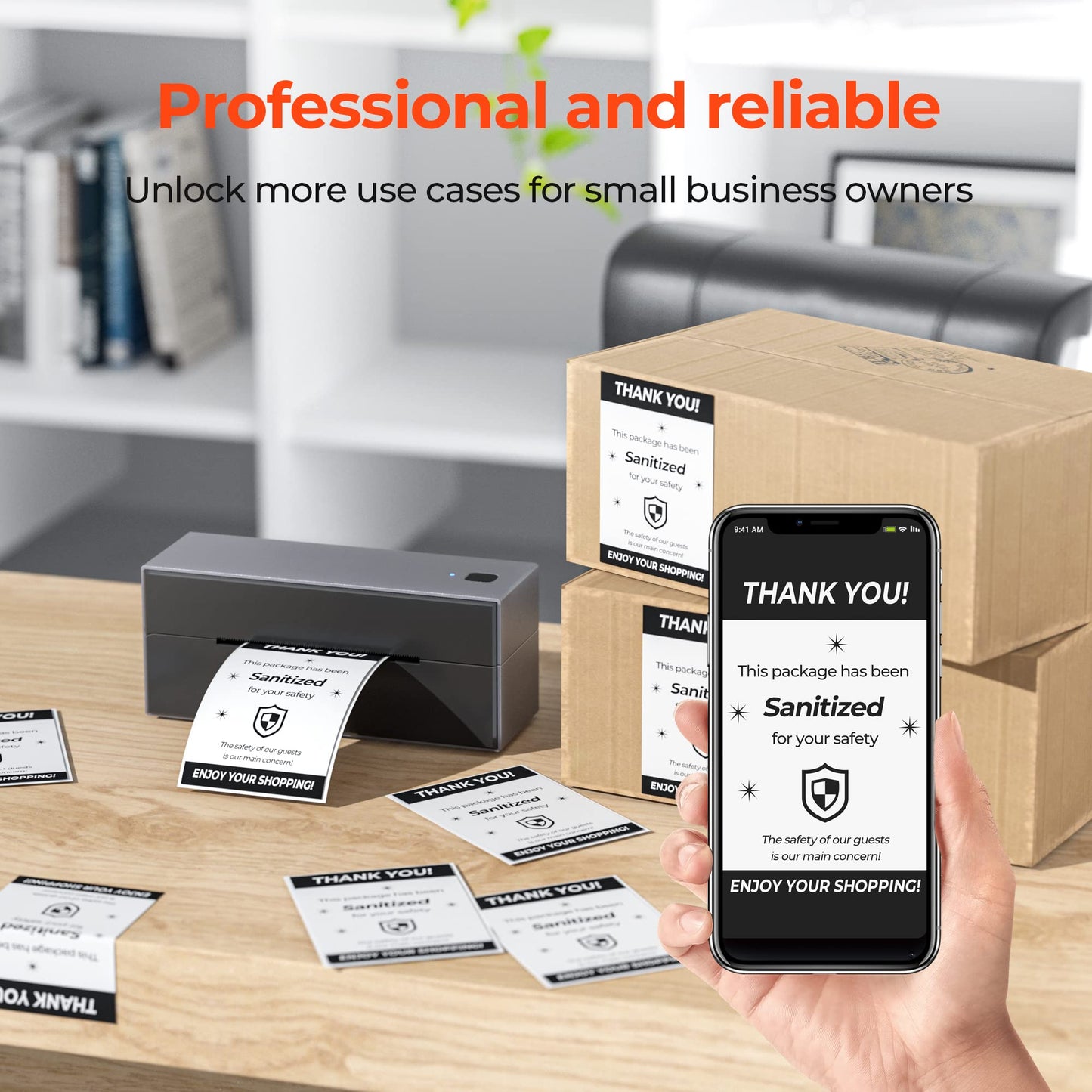 MUNBYN 4x6 Direct Thermal Fanfold Shipping Labels 1000 Pics for Address Mailing Postage USPS UPS FedEx Amazon Shipping Labels, Commercial Grade 1000 Labels/2 Stacks(500 Pcs per Stack)