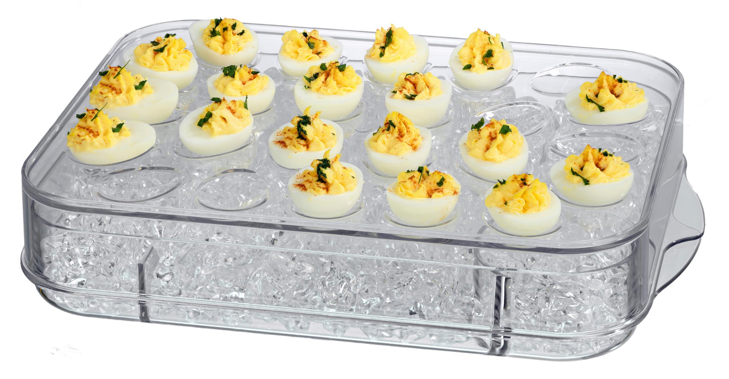 Prodyne Charcuterie On Ice & Deviled Eggs On Ice Platter 2 Piece Serveware Set