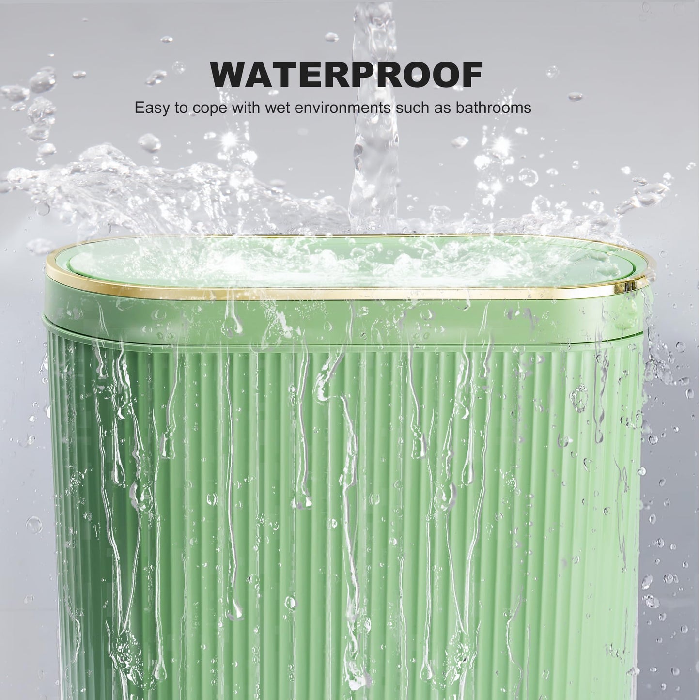 Supteron Bathroom Trash Can with Lid 3.2 Gallon Narrow Trash Can Small Plastic Trash Bin 12 Liter Rectangular Plastic Garbage Can with Press Type Lid for Bedroom Bathroom