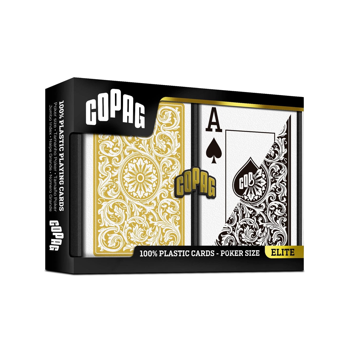 Copag Poker Size Jumbo Index 1546 Playing Cards (Black Gold Setup)